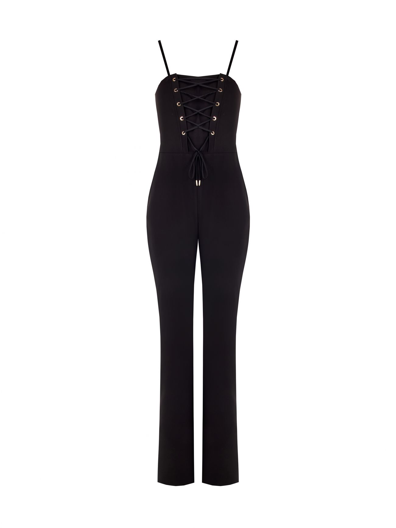 Black Bustier Jumpsuit with Laces 5 Rinascimento Black Bustier Jumpsuit with Laces det_4