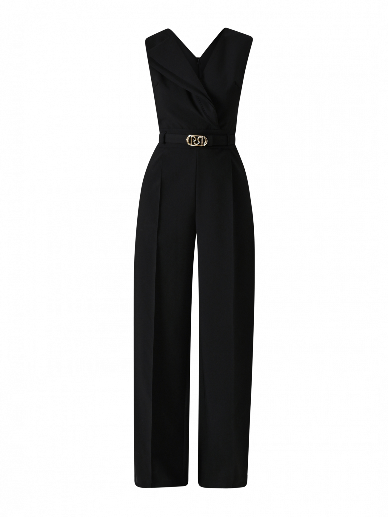 Black Jumpsuit with Double Lapel det_4