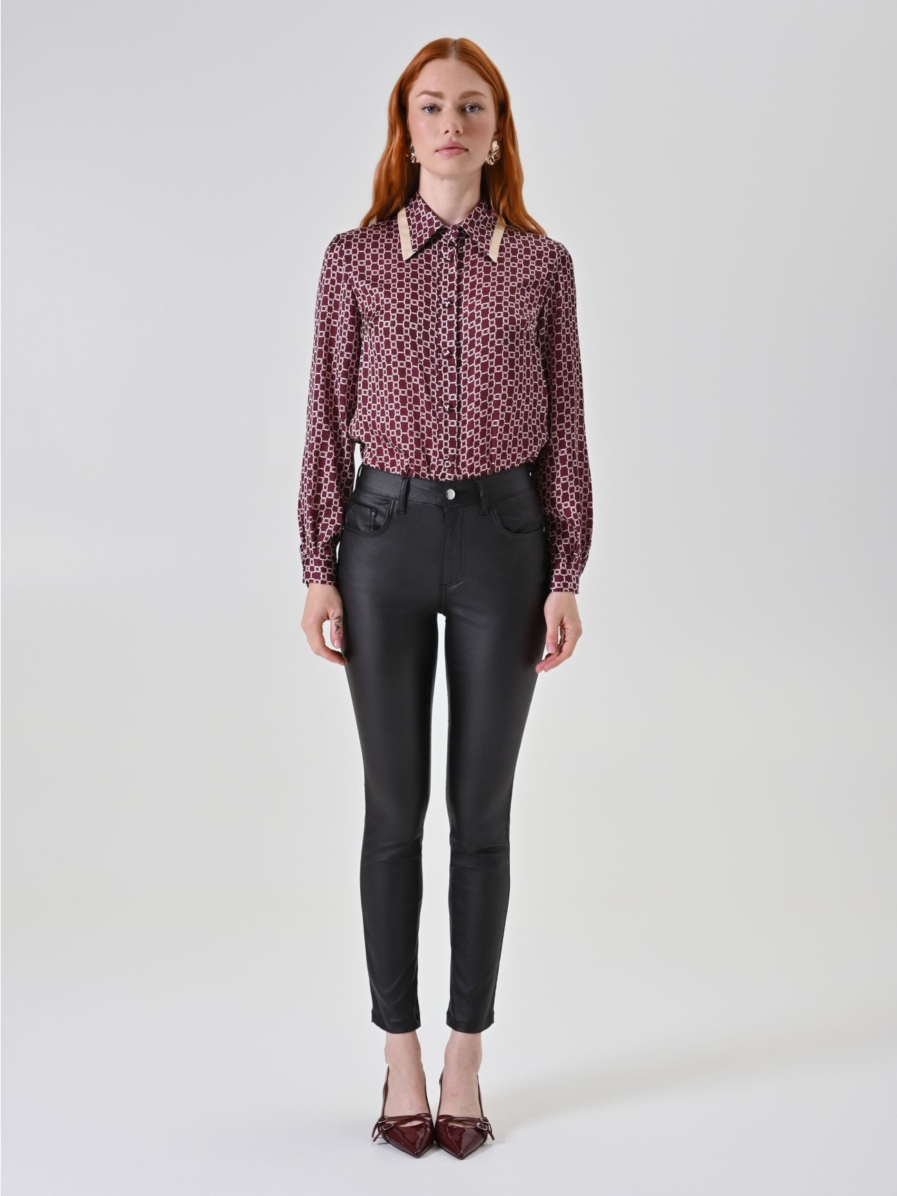 Black Faux-Leather Skinny Trousers det_1