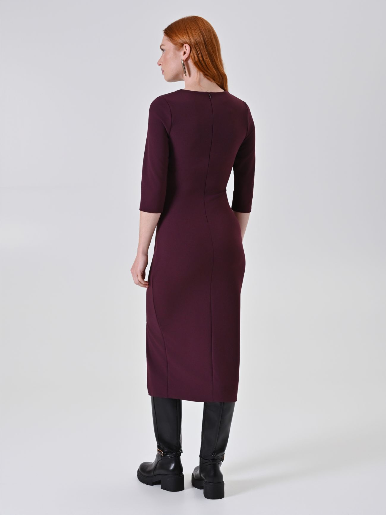 Bordeaux Midi Sheath Dress det_3