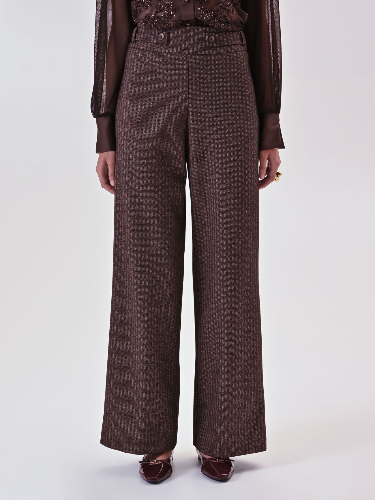 Brown Masculine Fabric Trousers det_2