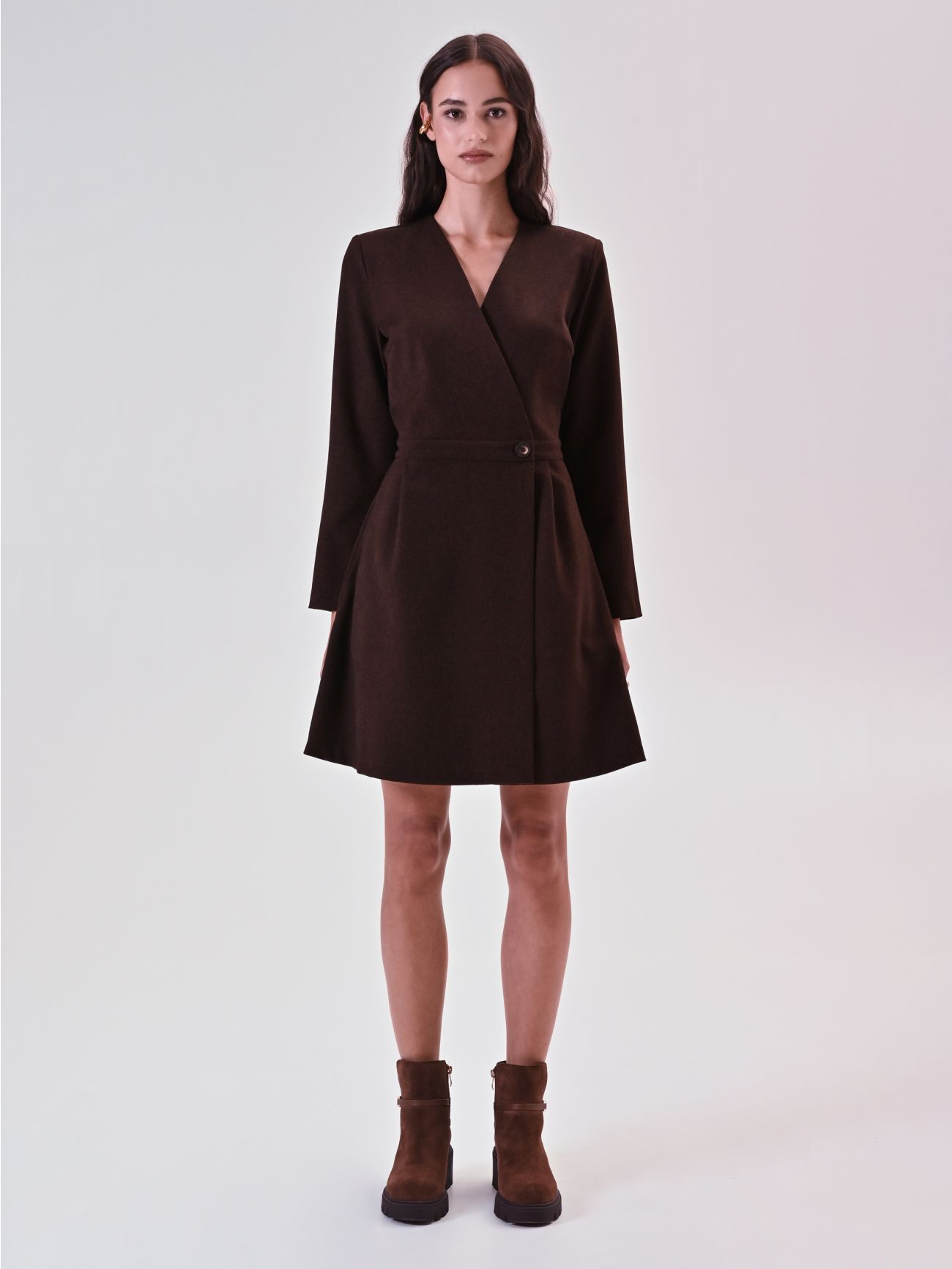 Brown Wrap Dress det_1