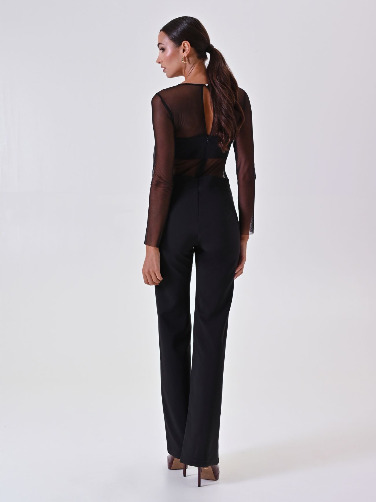 Tuta Nera Bustier con Corpino in Tulle det_3