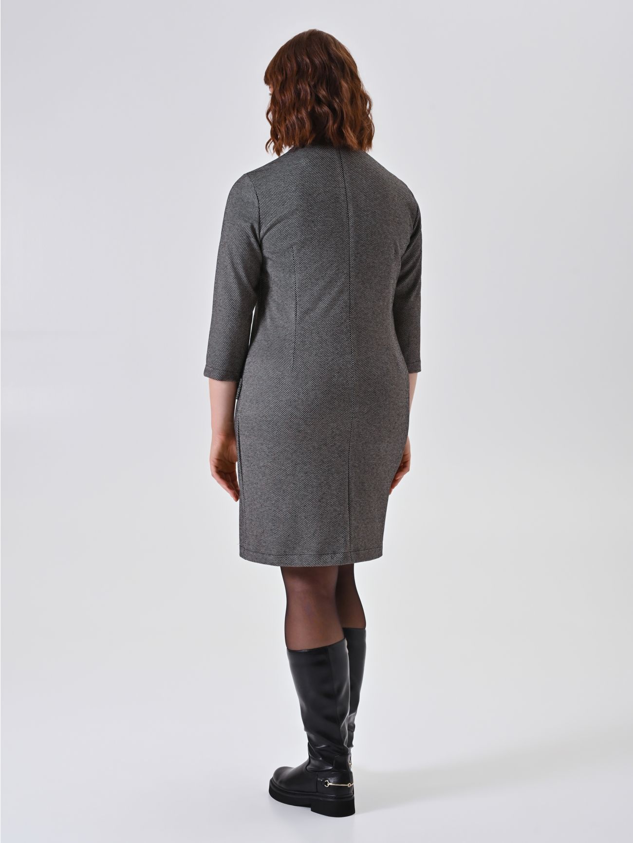 Abito Curvy stampa Micro Geometrica 2 Rinascimento Abito Curvy stampa Micro Geometrica det_3