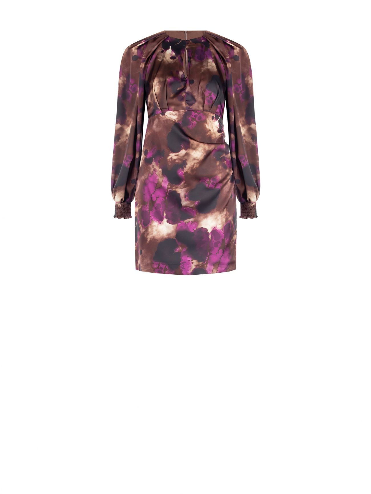 Abstract Print Satin Mini Dress det_4