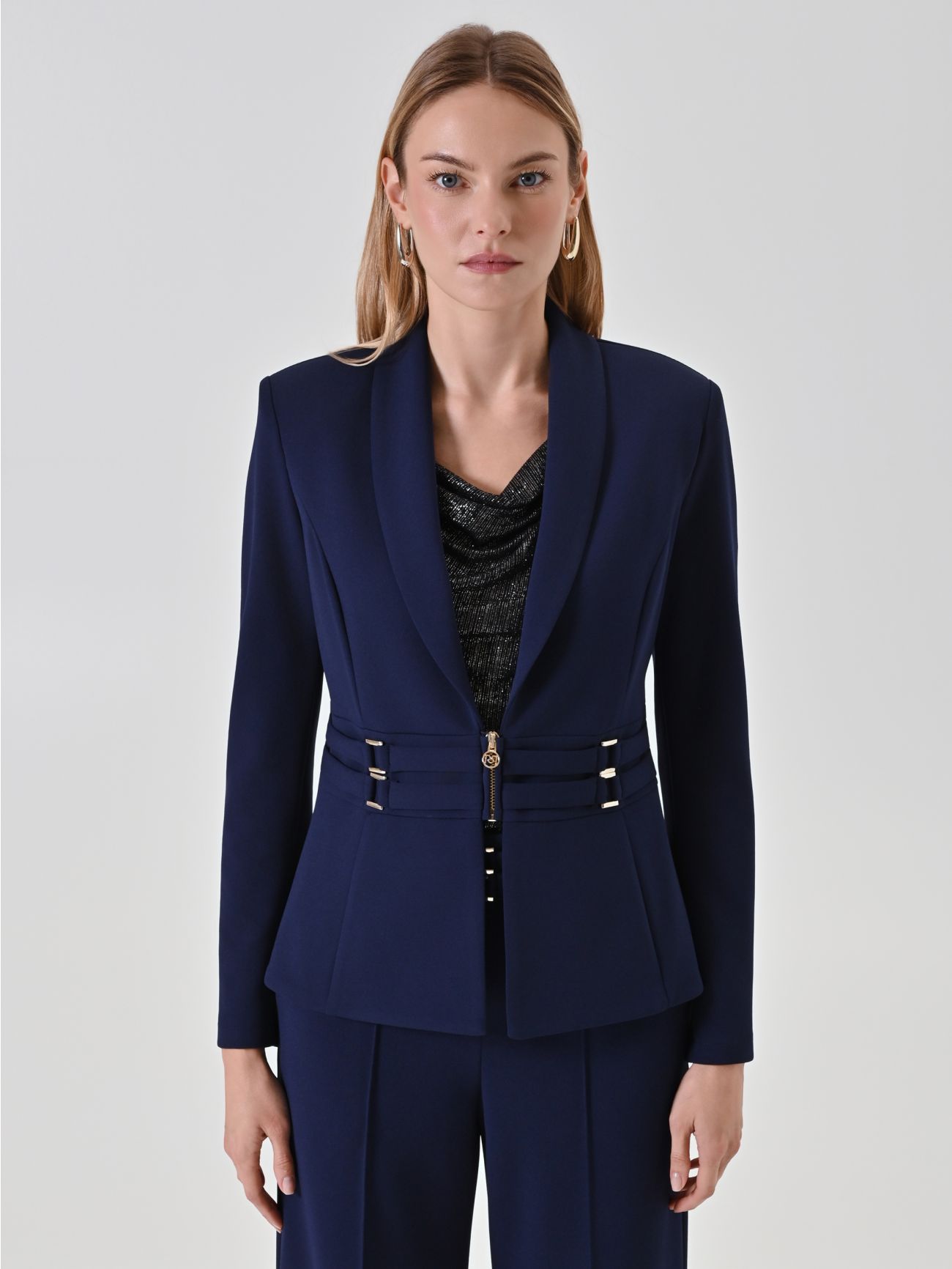 Blue blazer with gold detail det_2