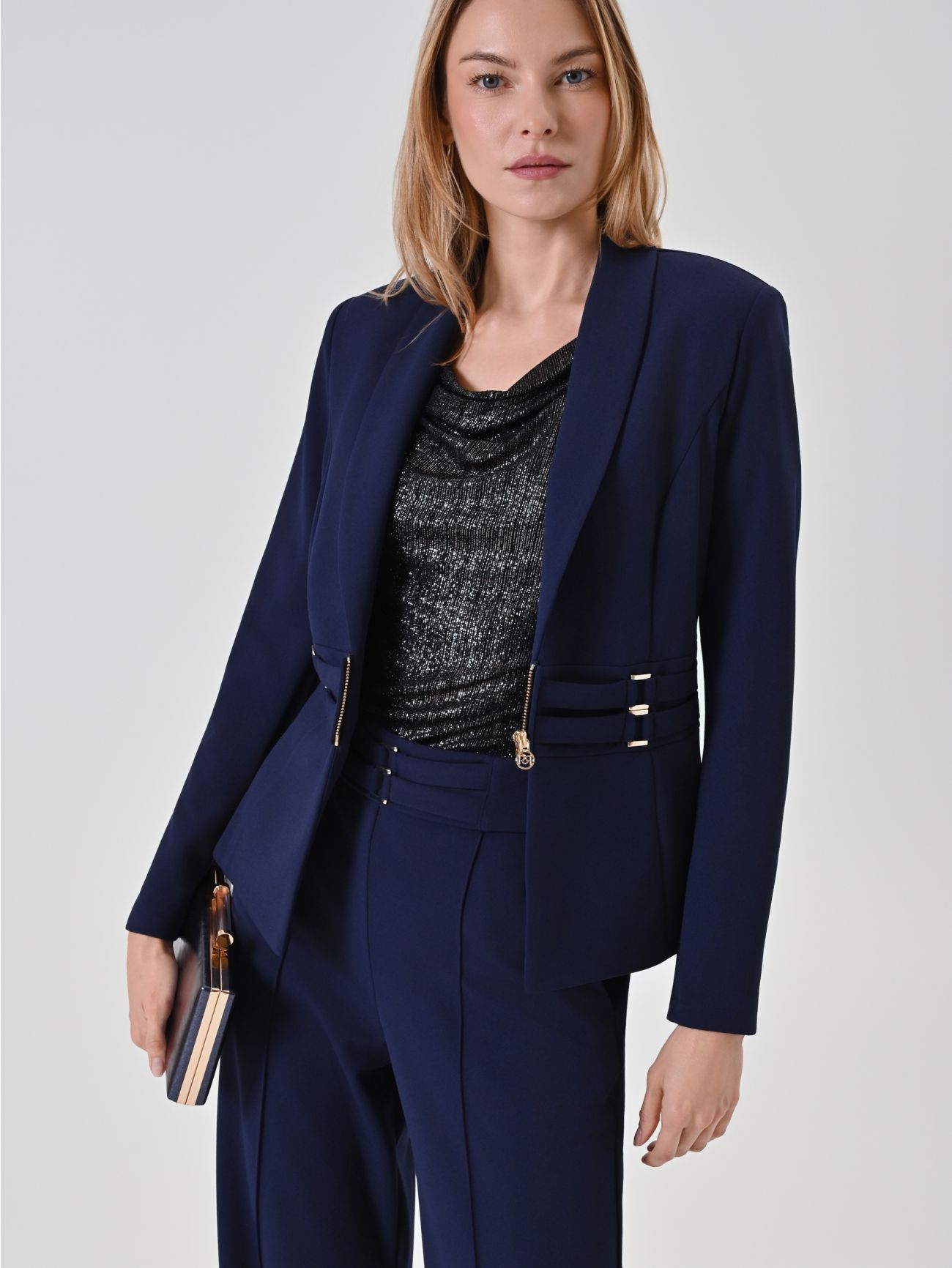 Blue blazer with gold detail  Rinascimento
