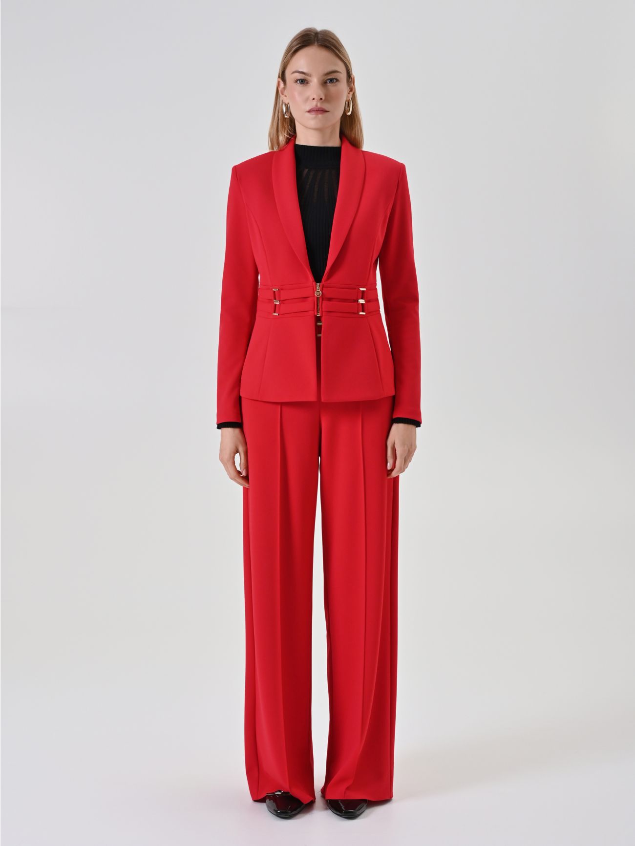 Red Blazer with Bustier Detail det_1