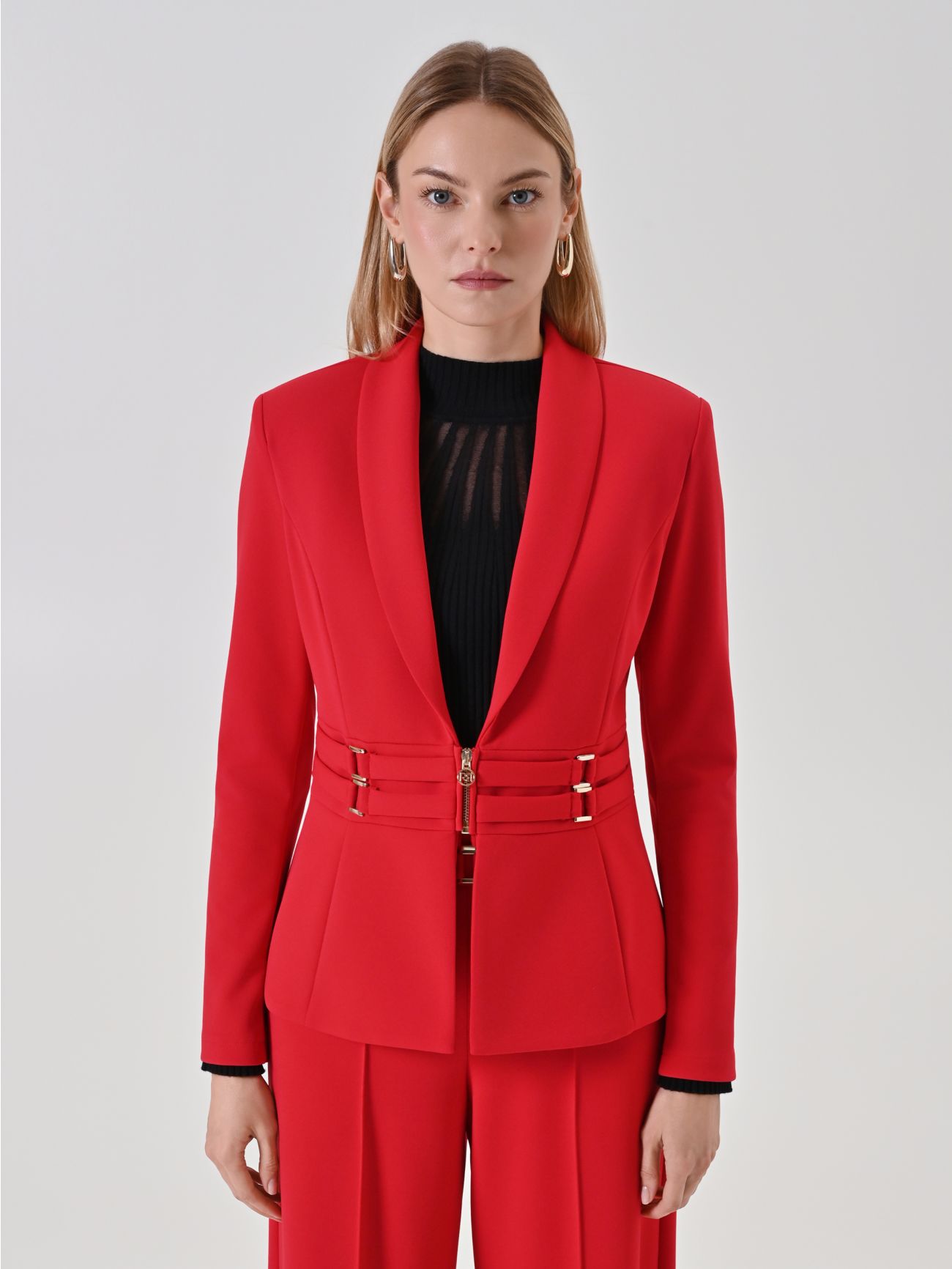 Red Blazer with Bustier Detail det_2