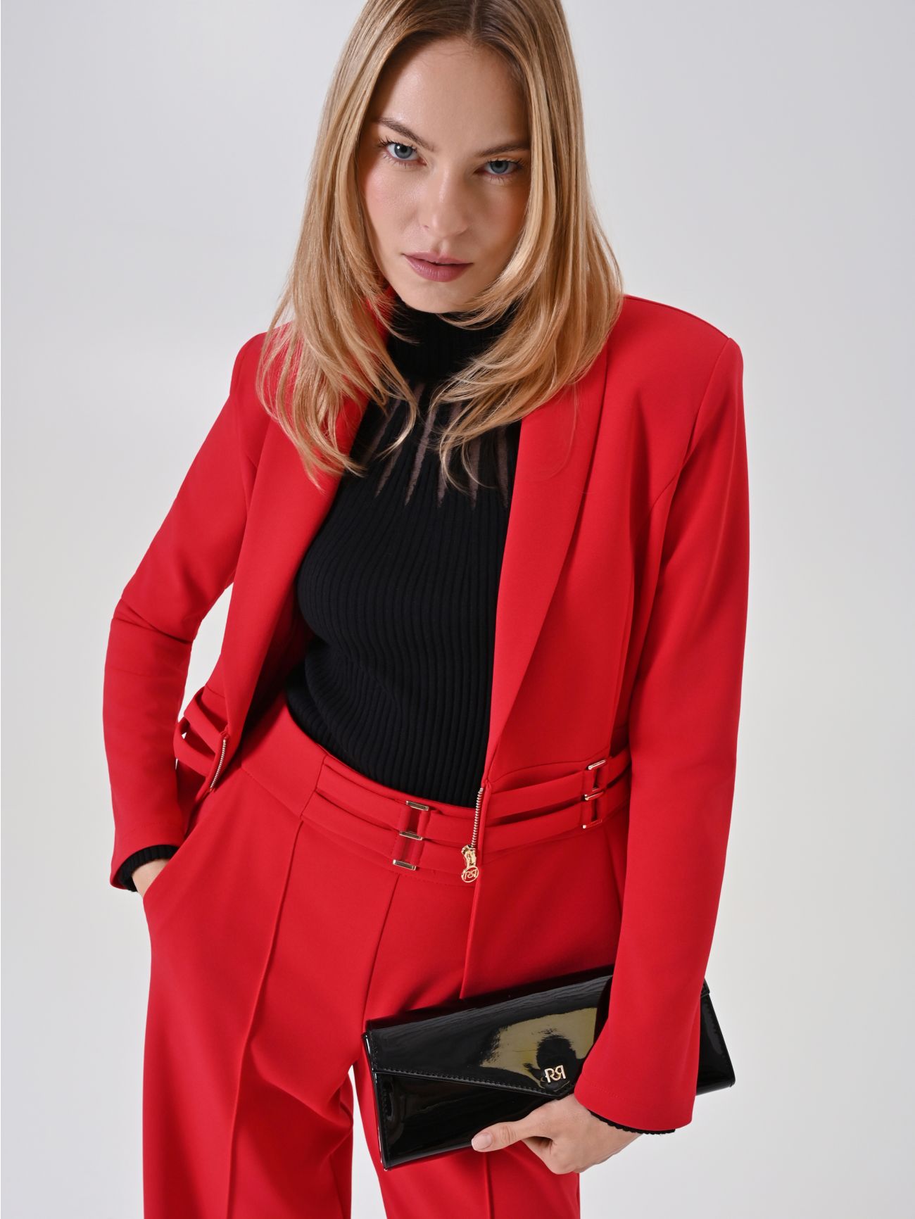 Red Blazer with Bustier Detail  Rinascimento