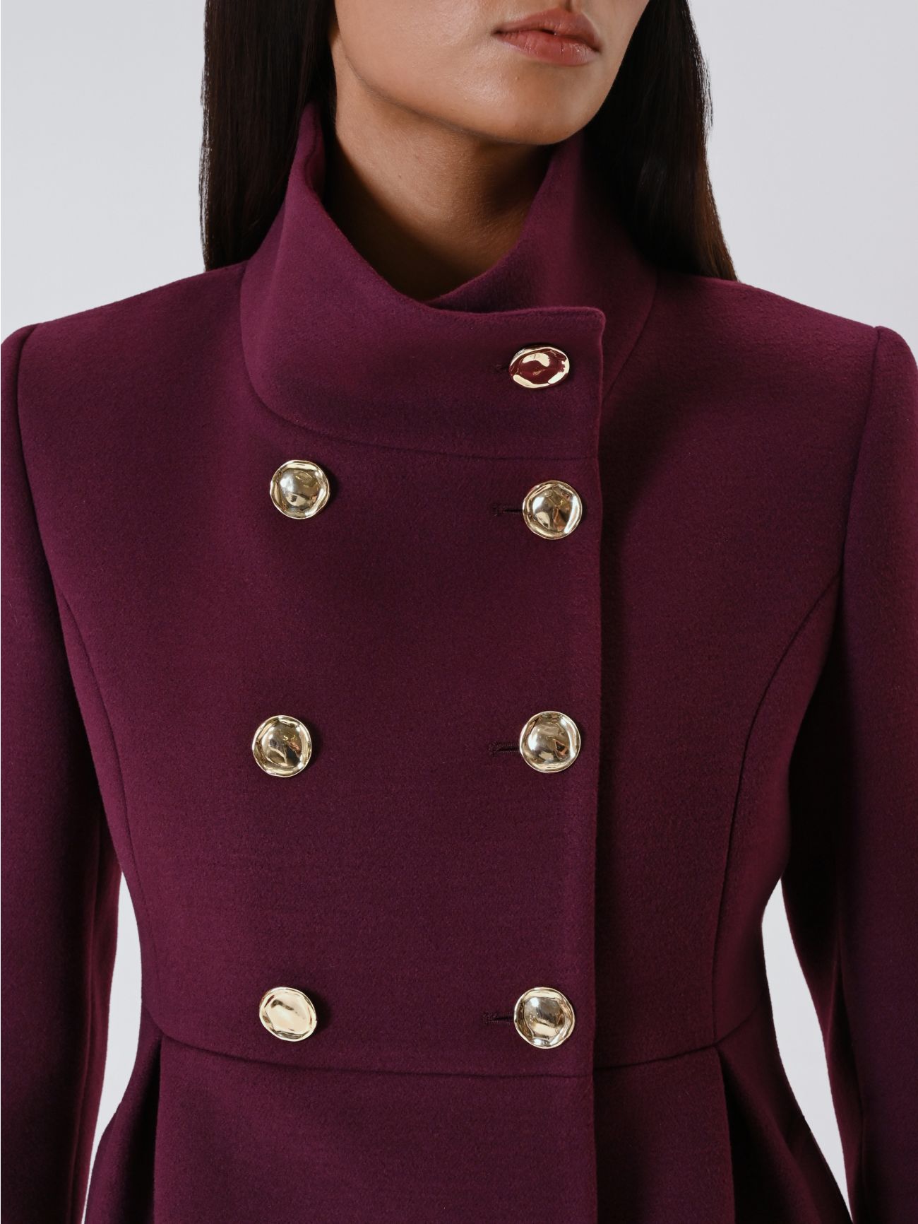 Cappotto Corto Bordeaux con Baschina in_i5