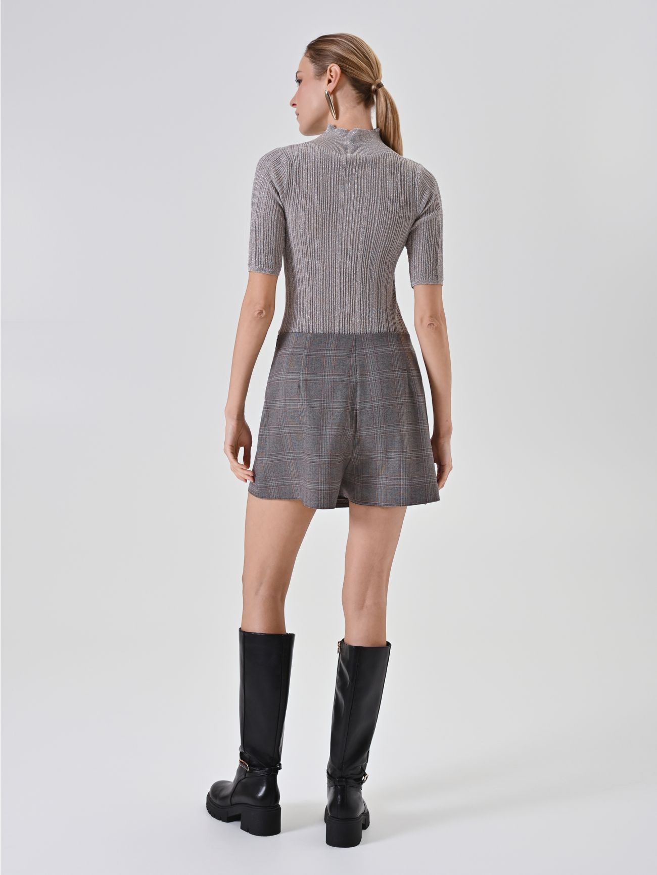 Grey Check Miniskirt det_3