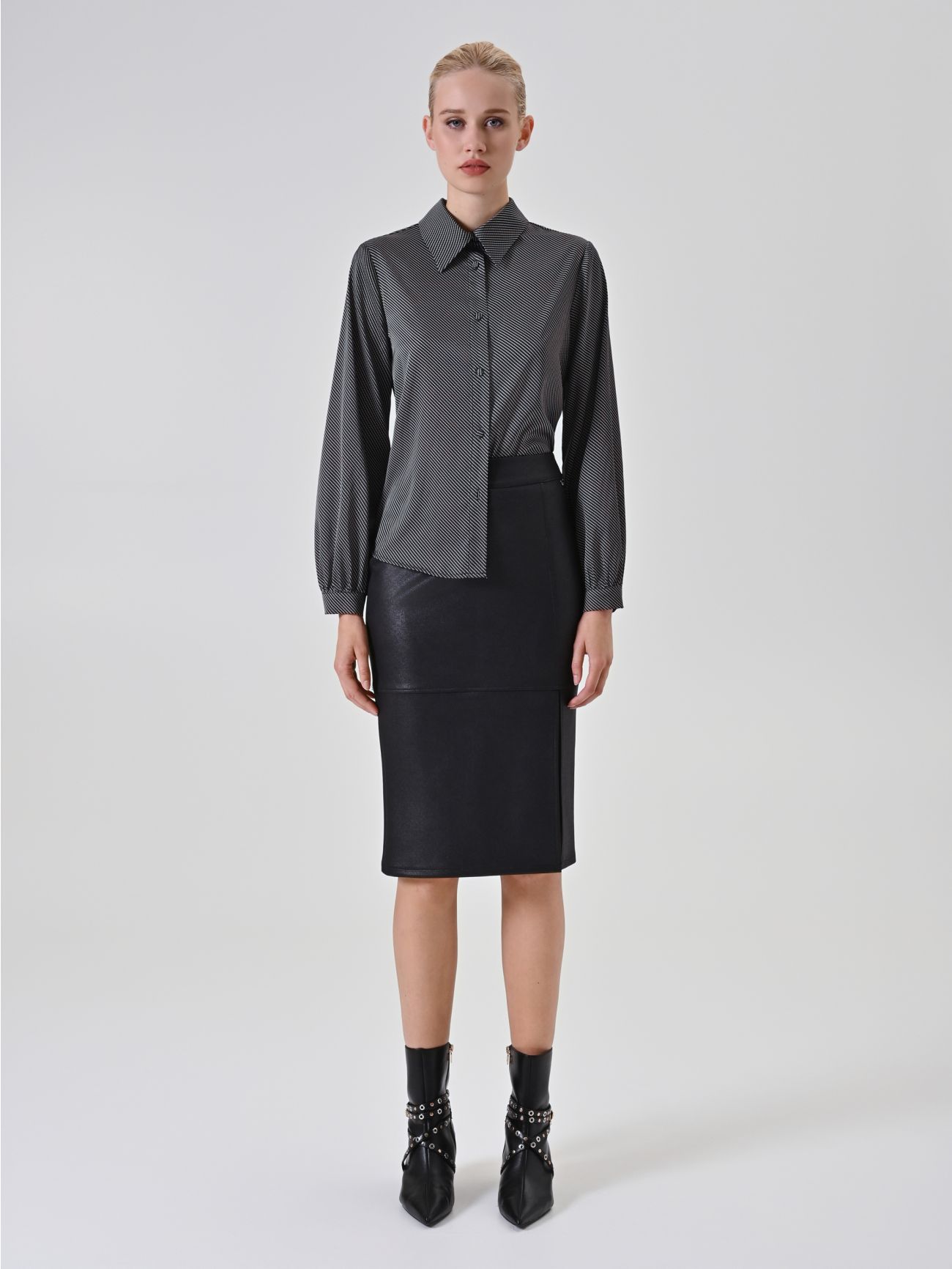 Optical-Print Black Shirt det_1