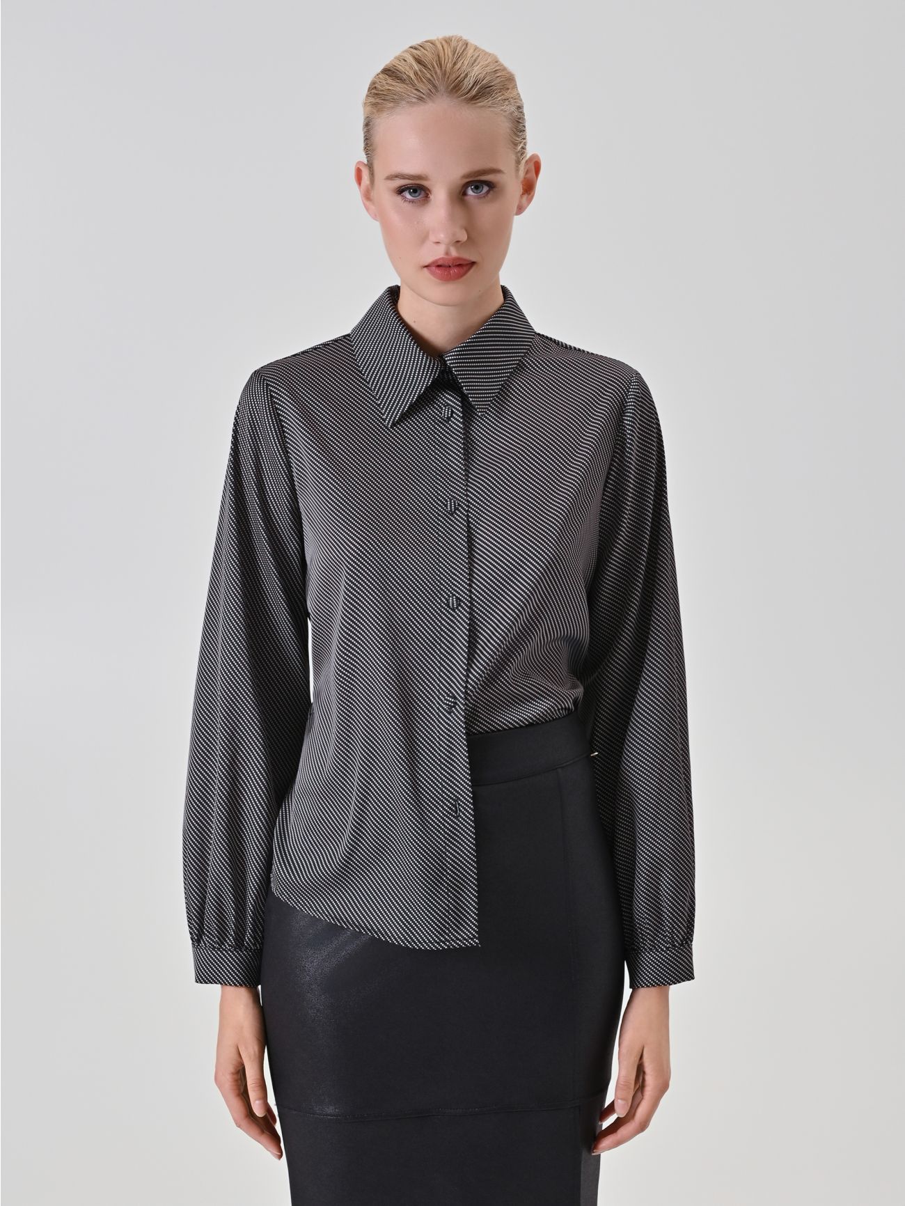 Optical-Print Black Shirt det_2