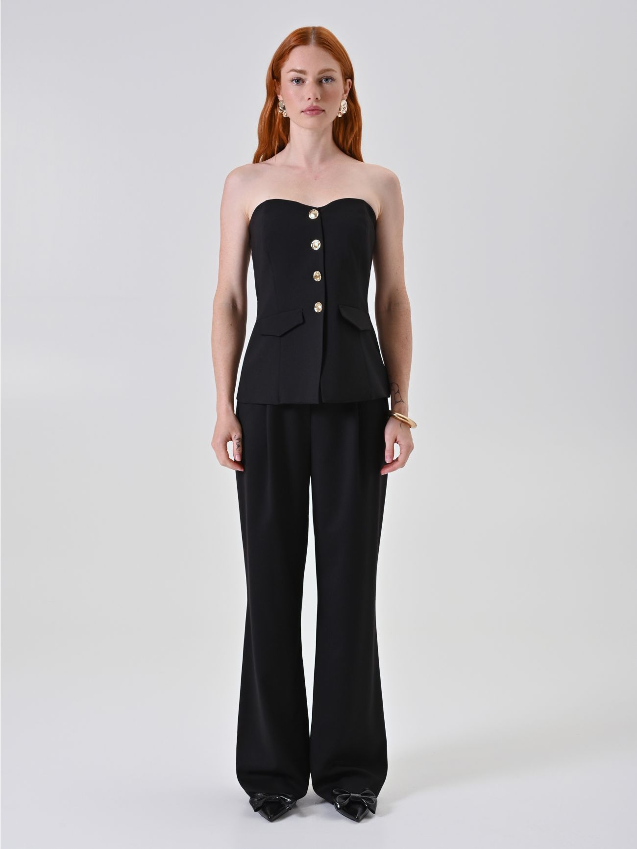 Schwarzes Bustier-Top det_1