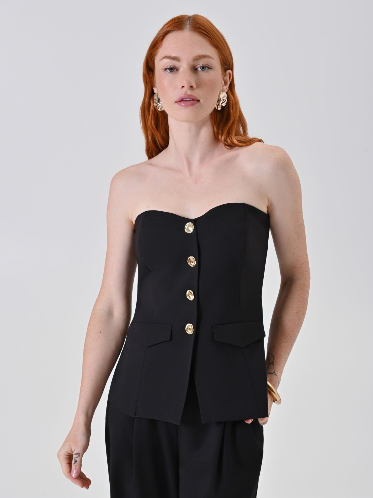 Schwarzes Bustier-Top in_i7