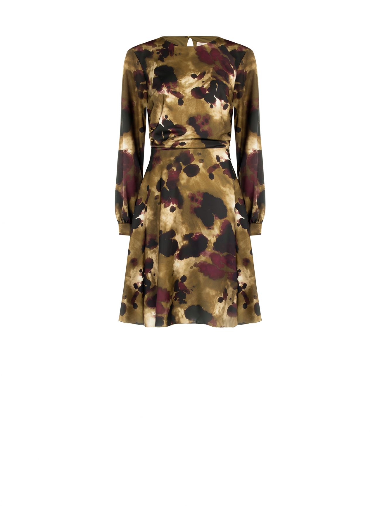 Military Green Abstract Print Midi Dress det_4