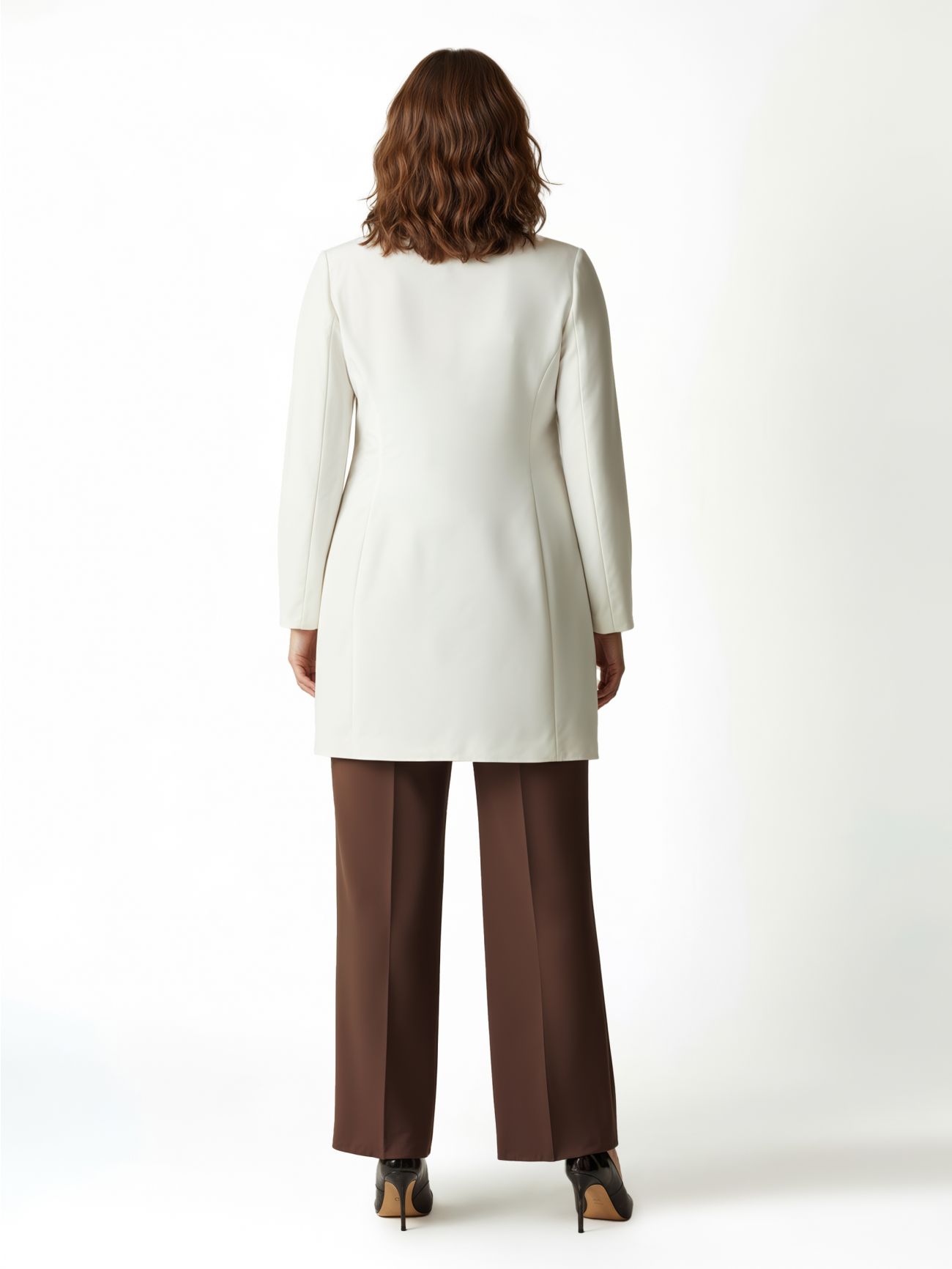 Manteau croisé blanc Grande Taille det_2