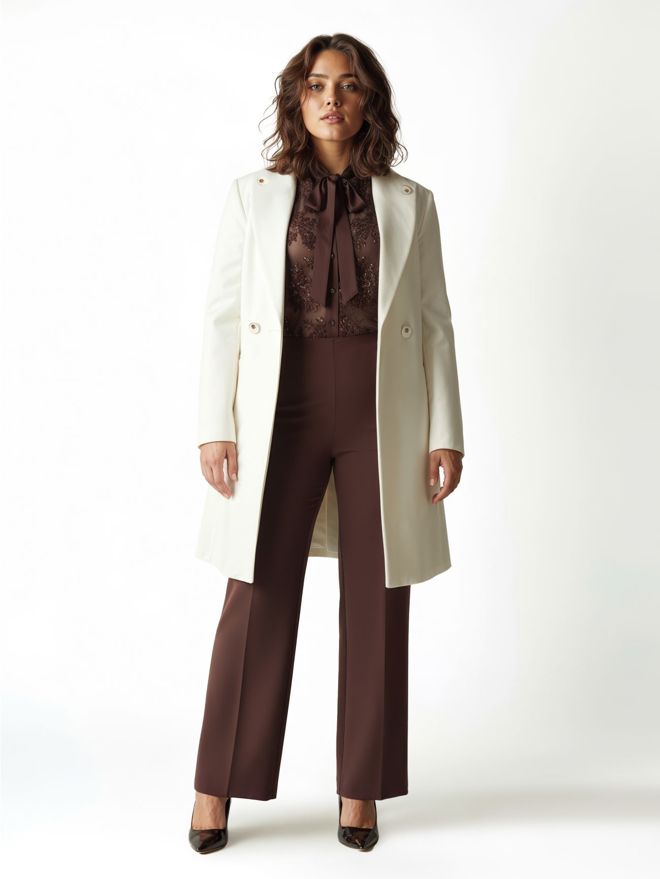 Manteau croisé blanc Grande Taille in_i4