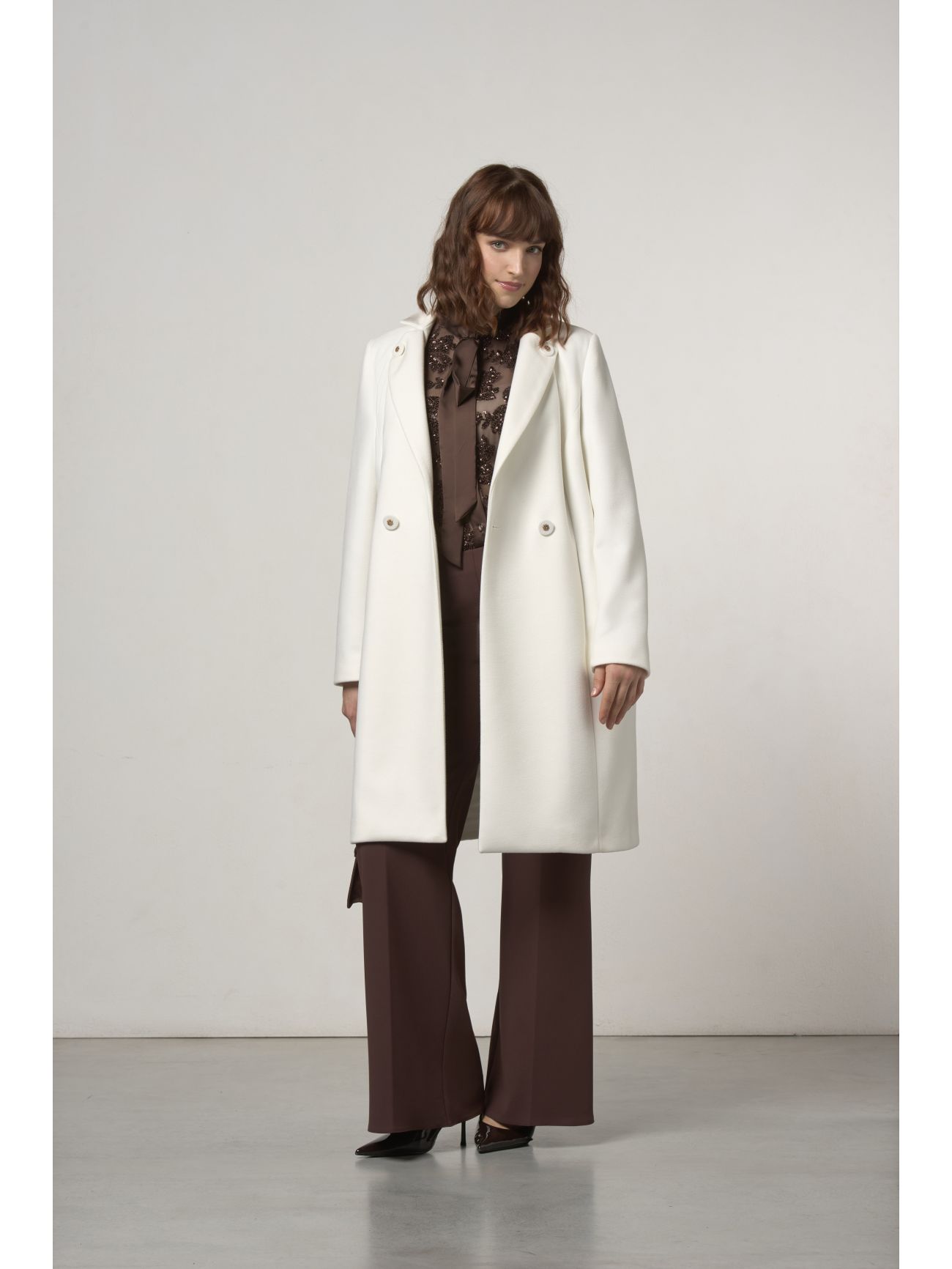 Manteau croisé blanc Grande Taille  Rinascimento