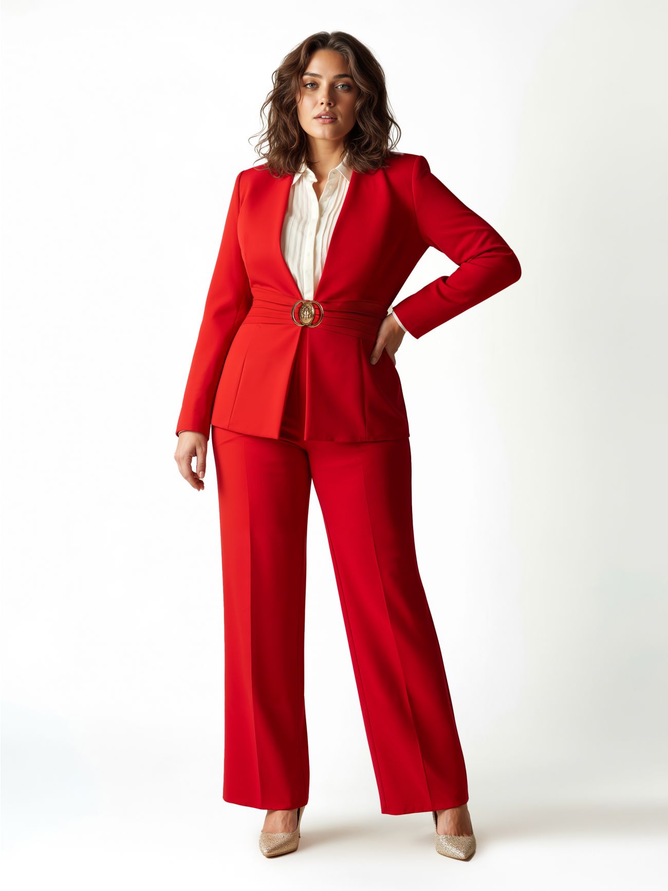 Veste rouge à boucle bijou in_i4