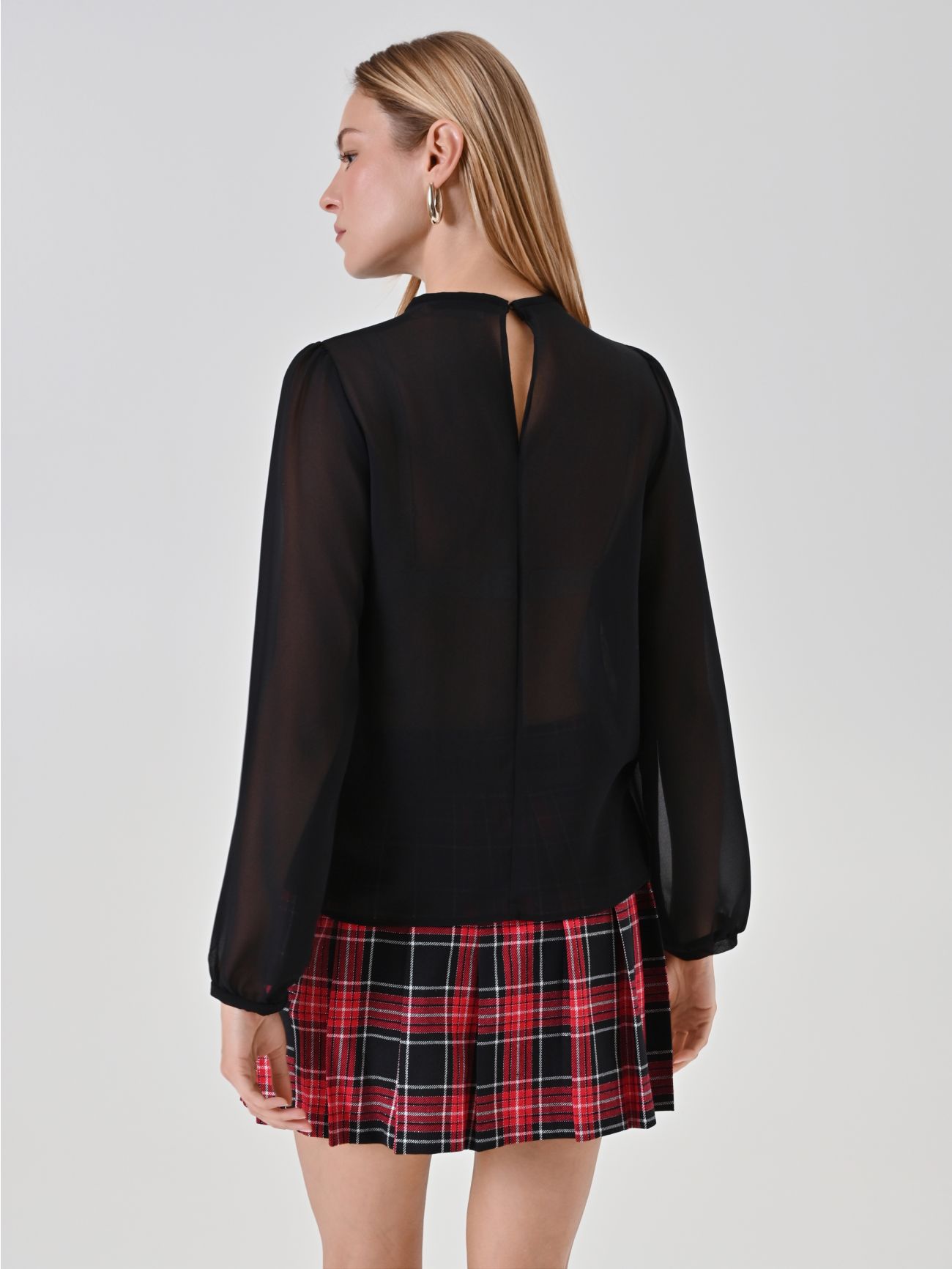 Black Georgette Sleeve Blouse det_3