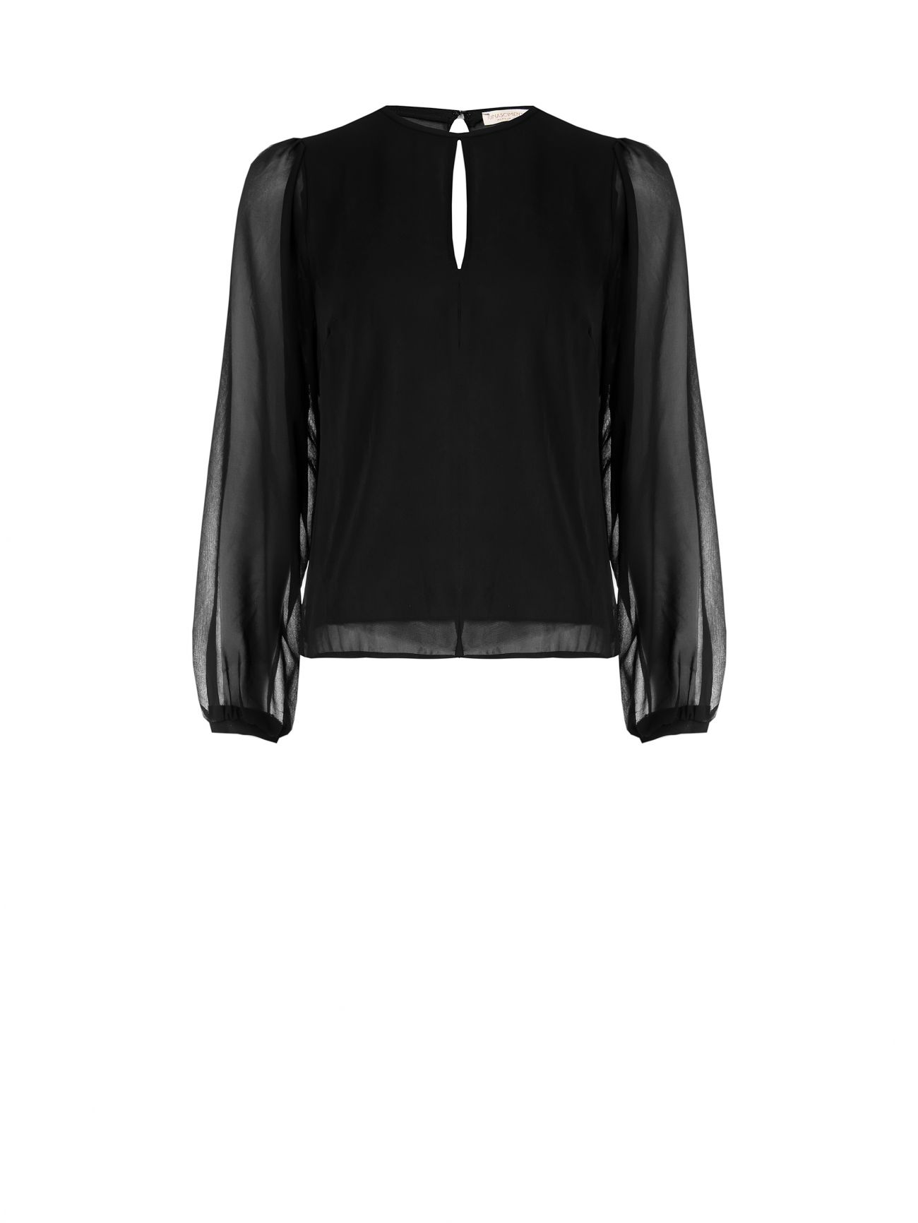 Black Georgette Sleeve Blouse det_4