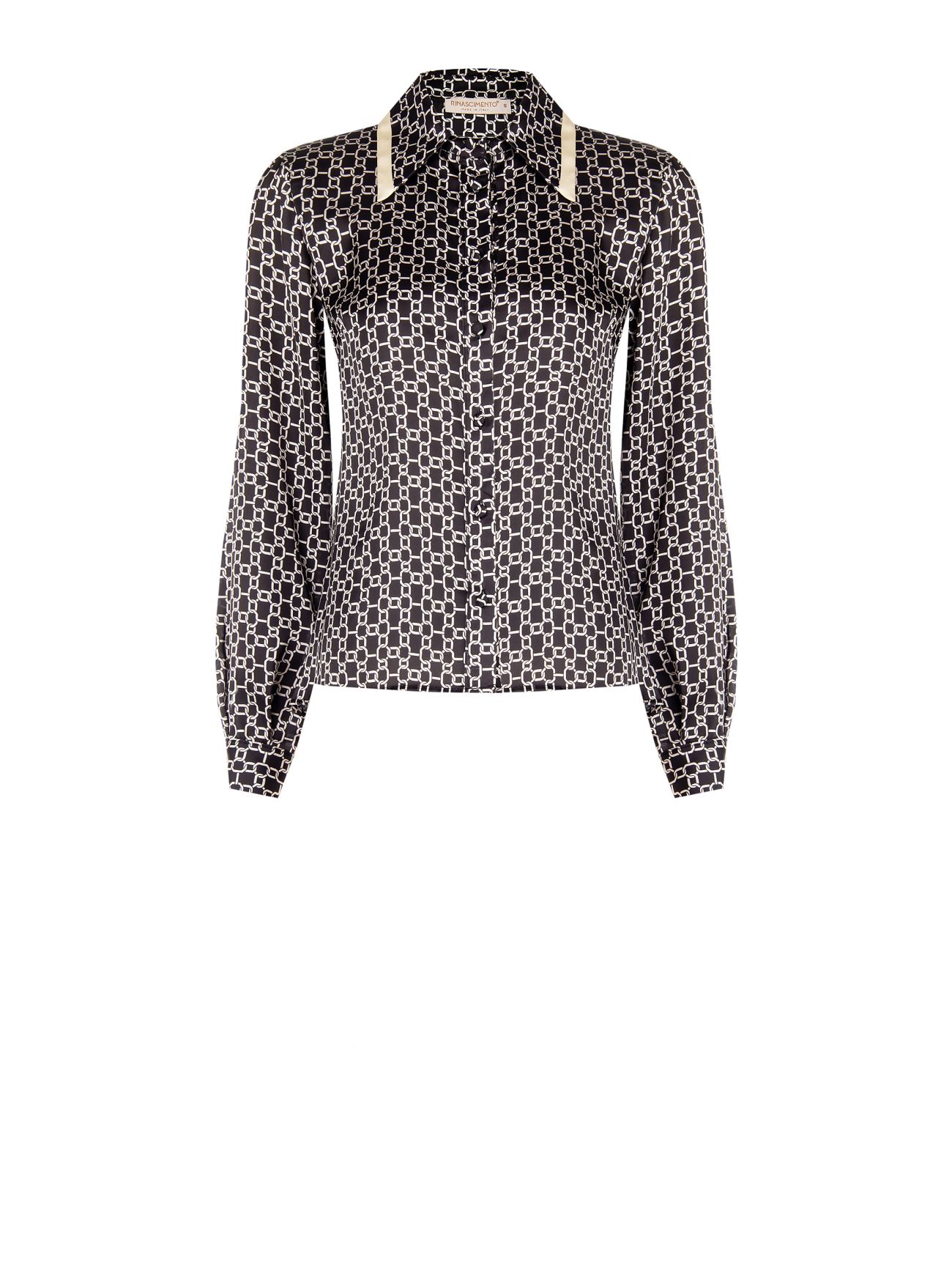 Camicia stampa catene nero det_4