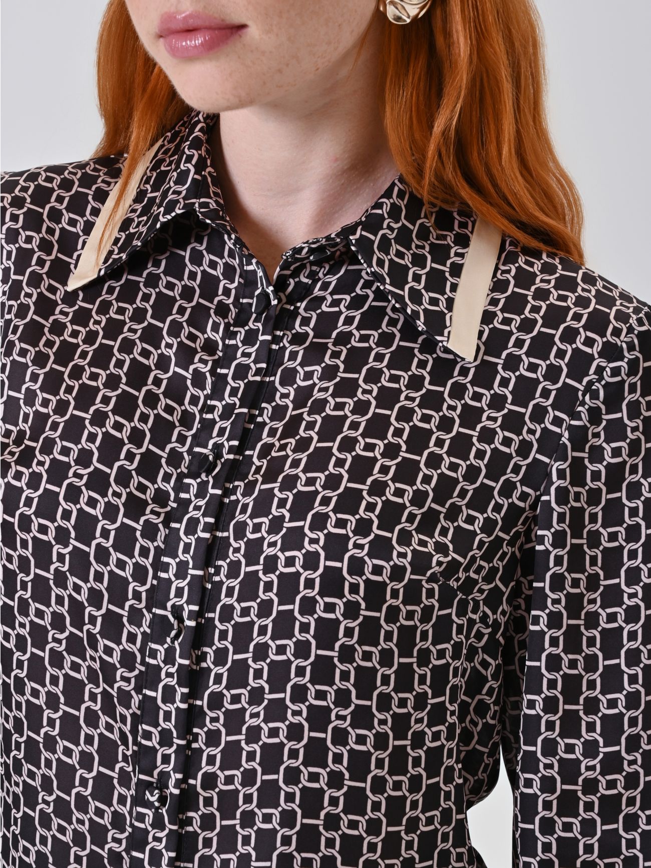 Camicia stampa catene nero in_i5