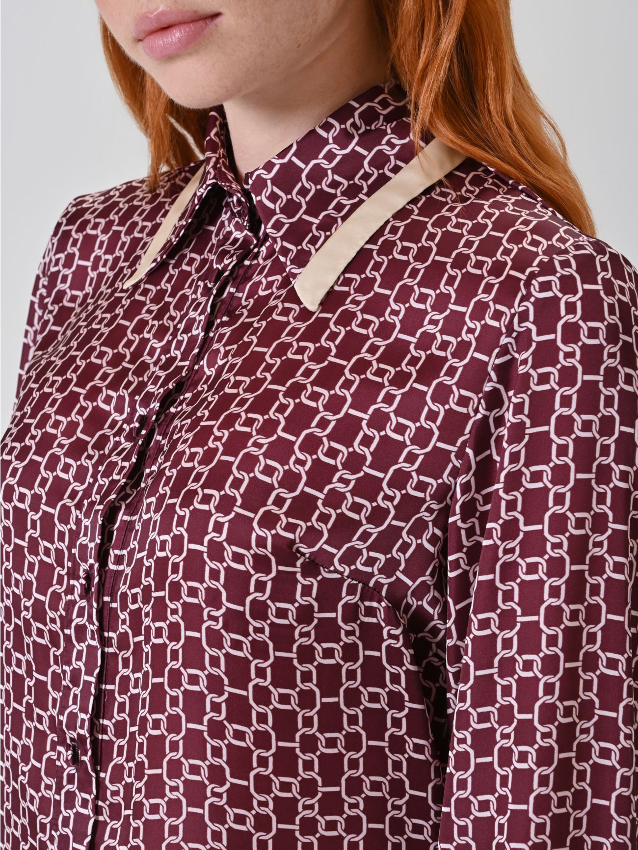 Camicia stampa catene rosso bordeaux in_i5