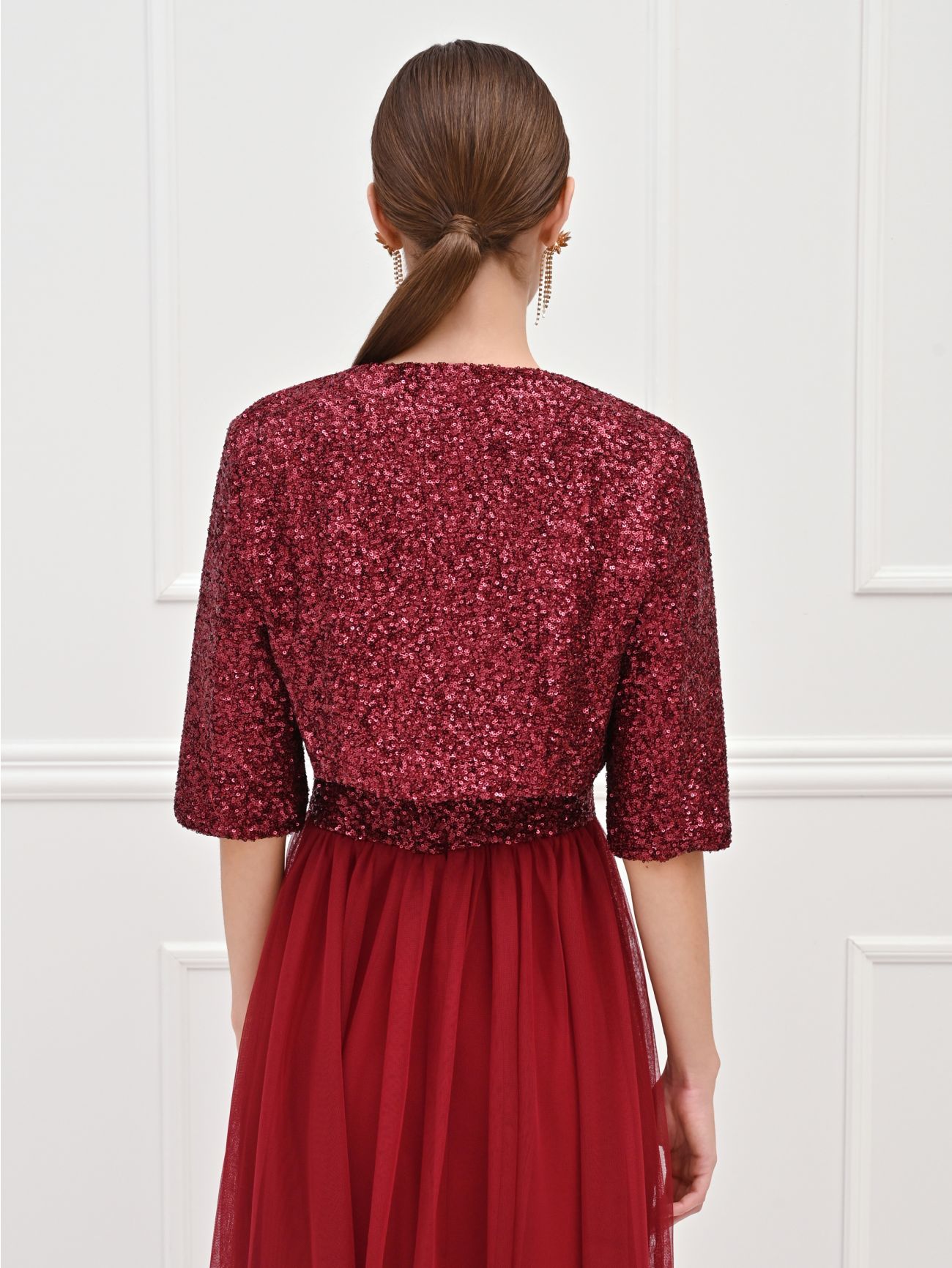 Bolero de lentejuelas burdeos det_3