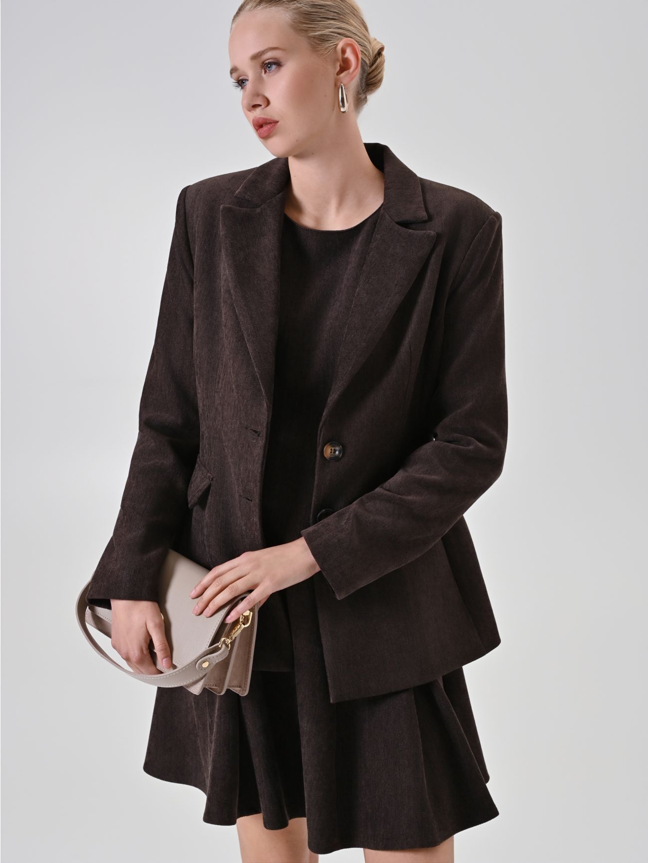 Chocolate Corduroy Blazer  Rinascimento