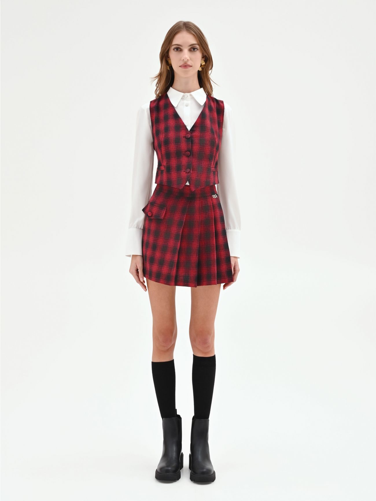 Red Tartan Vest det_1