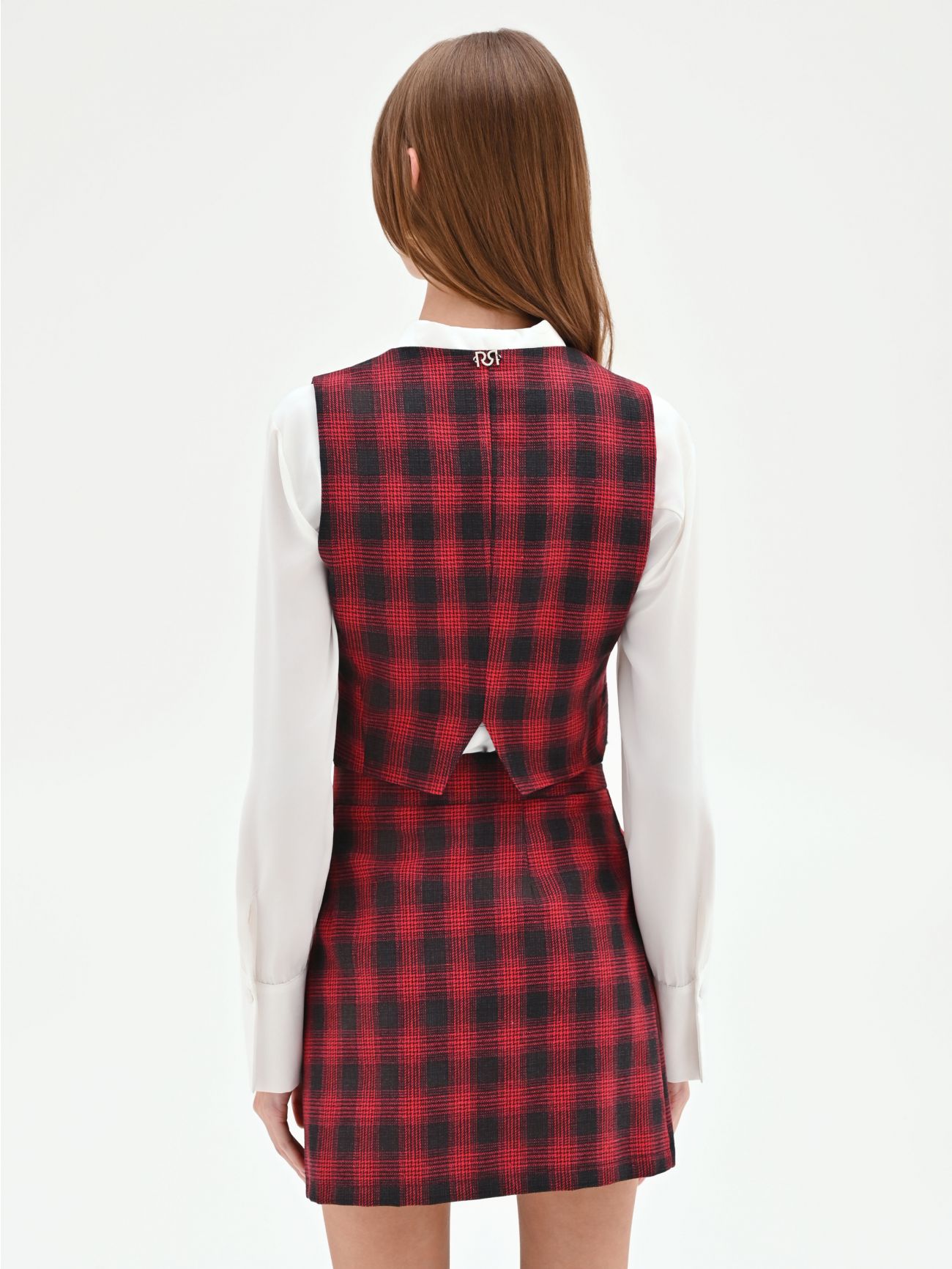 Red Tartan Vest det_3