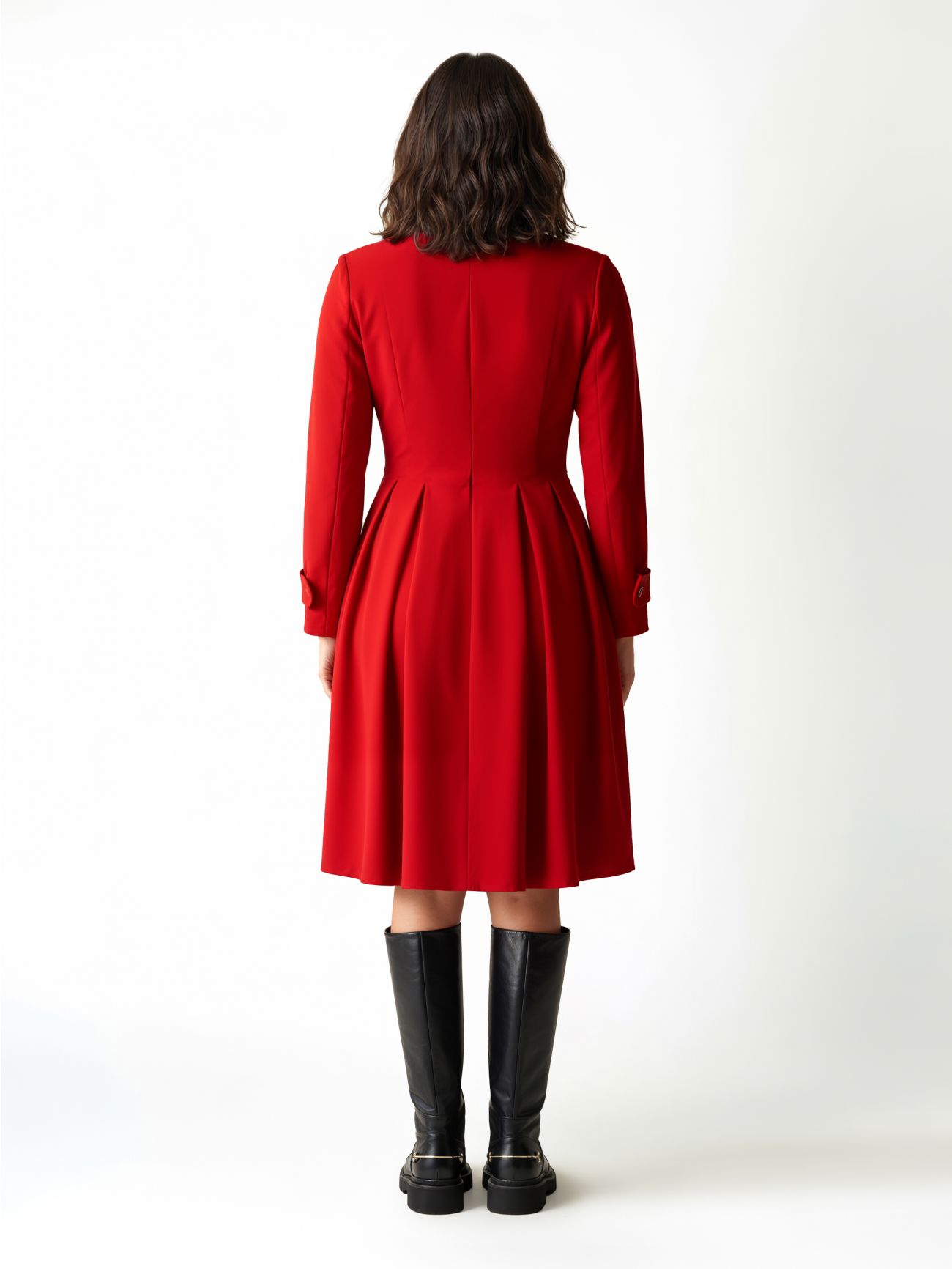 Curvy Red Fit-and-Flare Dress det_2