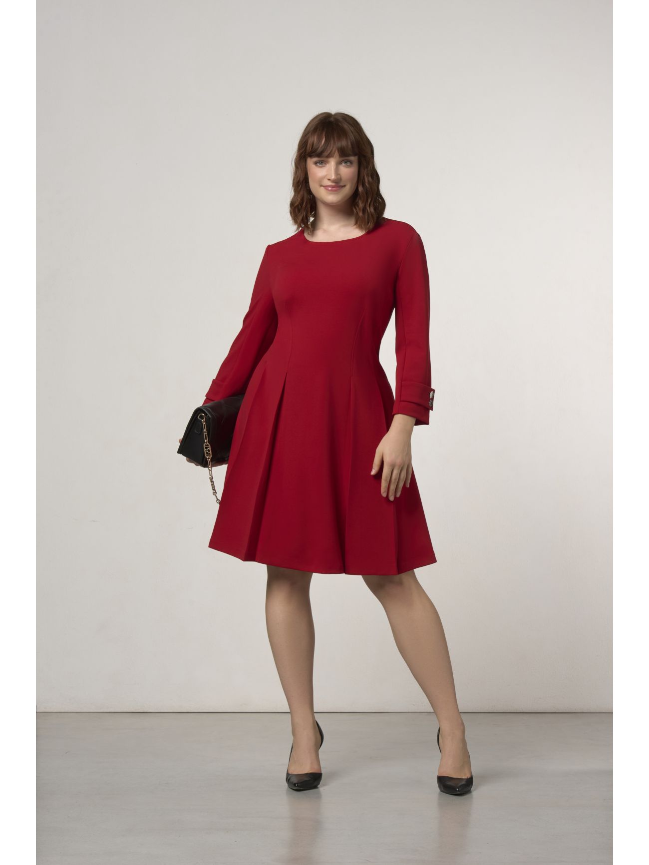 Curvy Red Fit-and-Flare Dress sp_e1