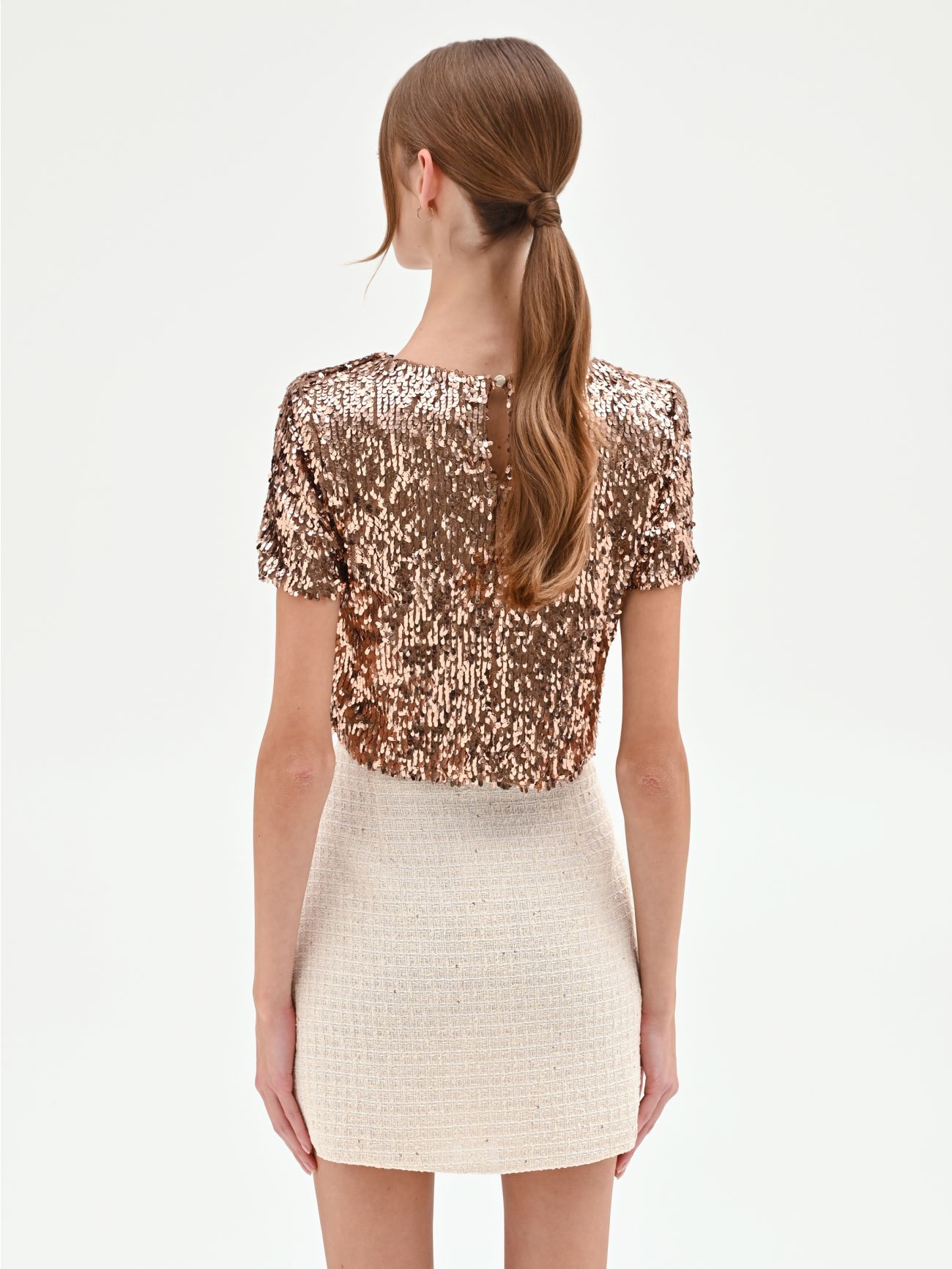 Bronze Sequin Crop Blouse det_3