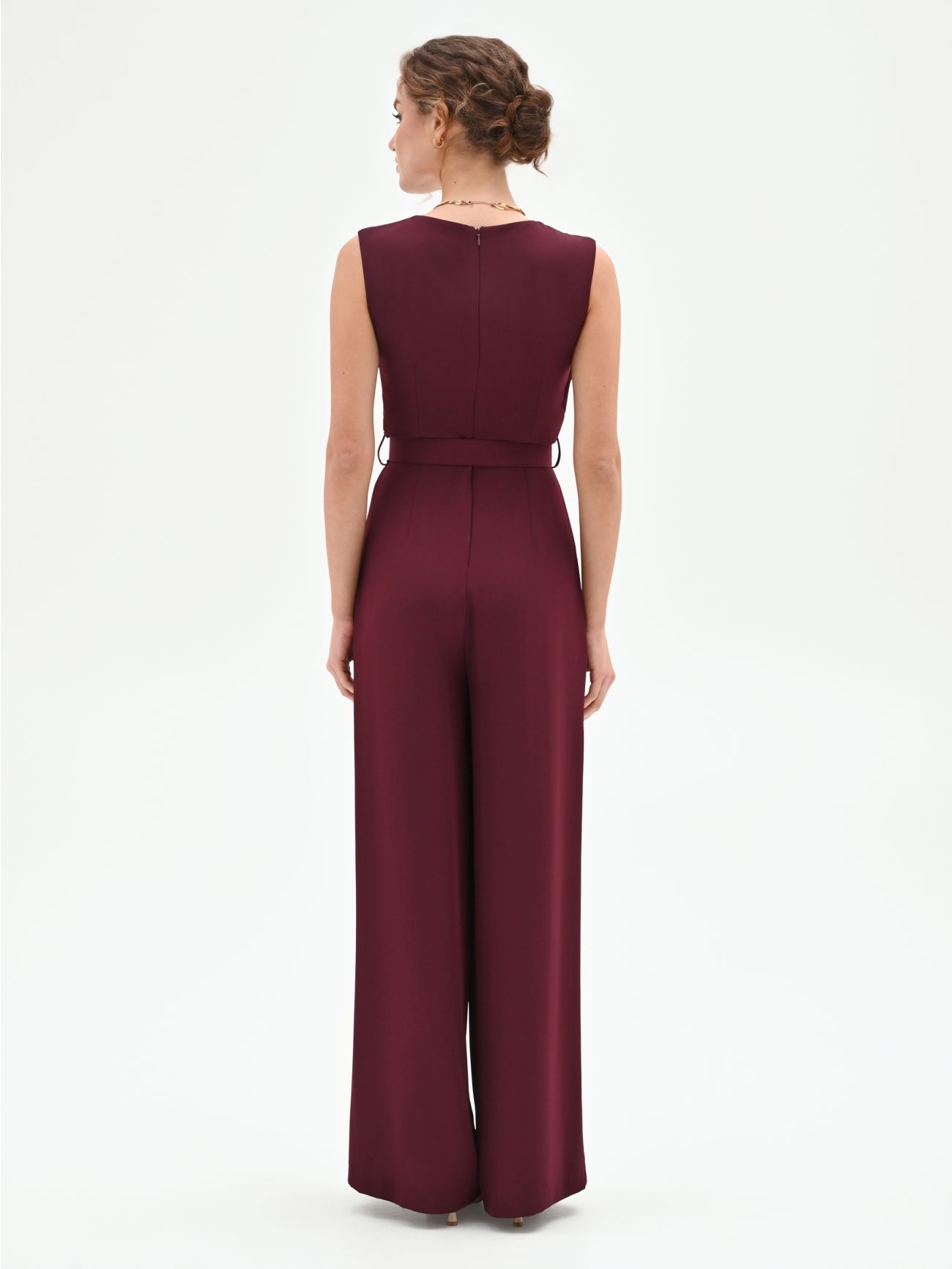 Burgundy Belted Palazzo Jumpsuit det_3