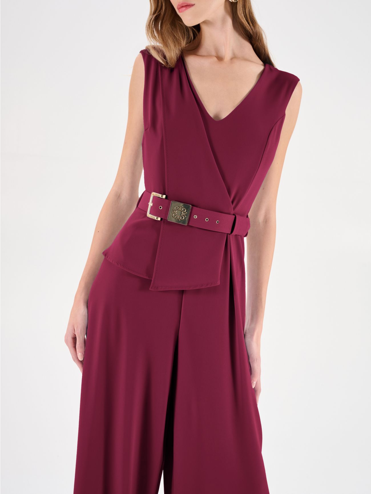 Długi bordowy kombinezon palazzo in_i5