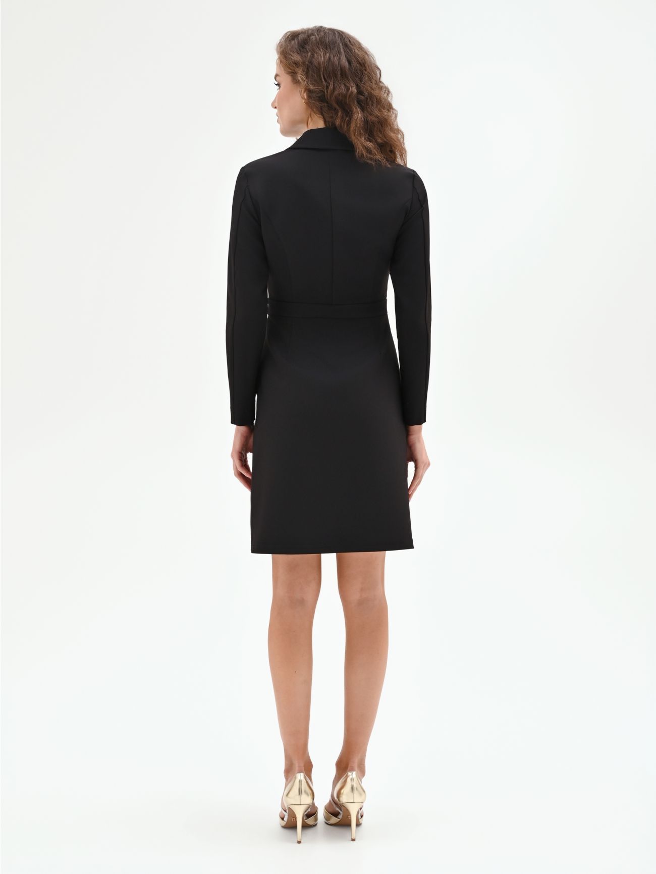 Black Dress with Gold Details det_3