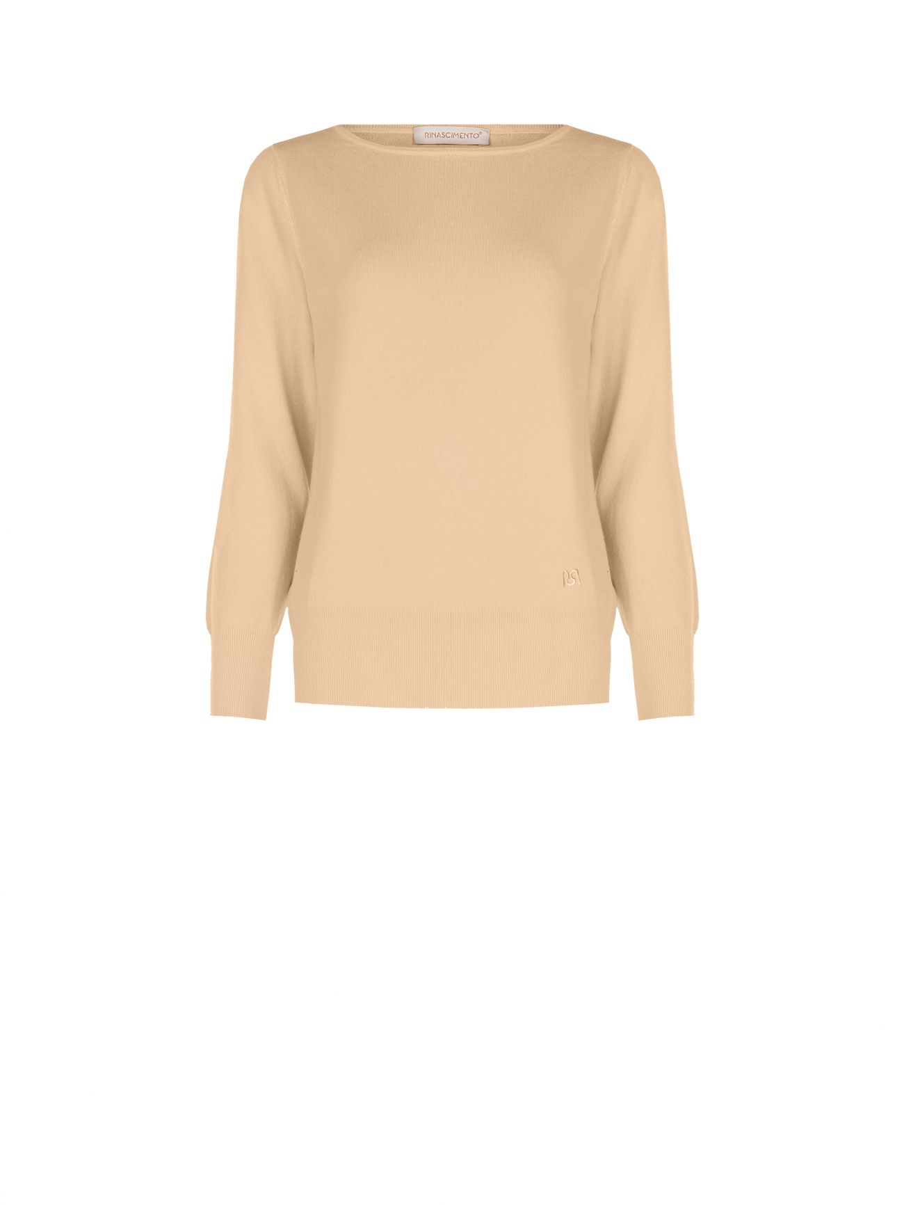  Kamelfarbener Langarmpullover det_1