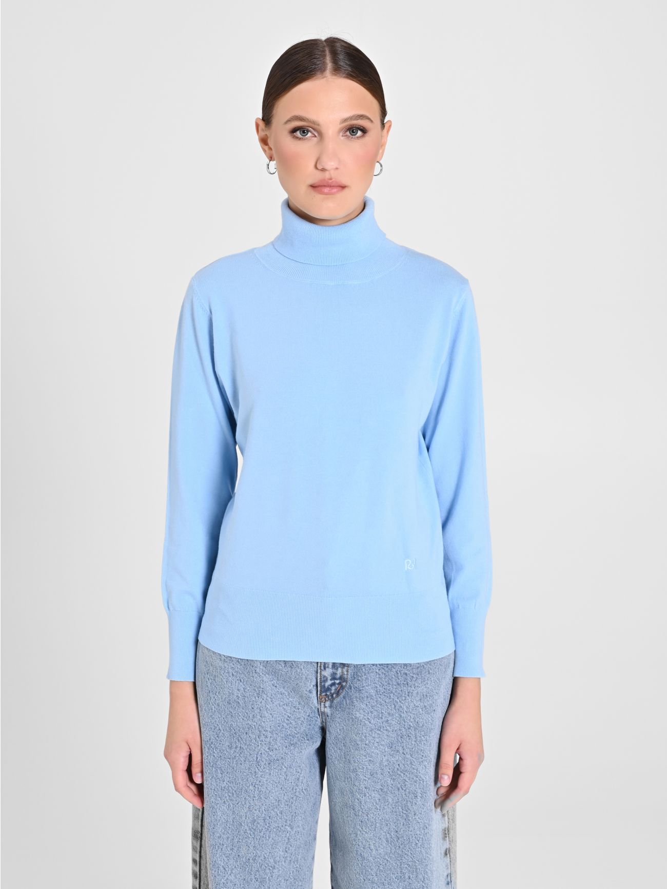 Light blue turtleneck top top