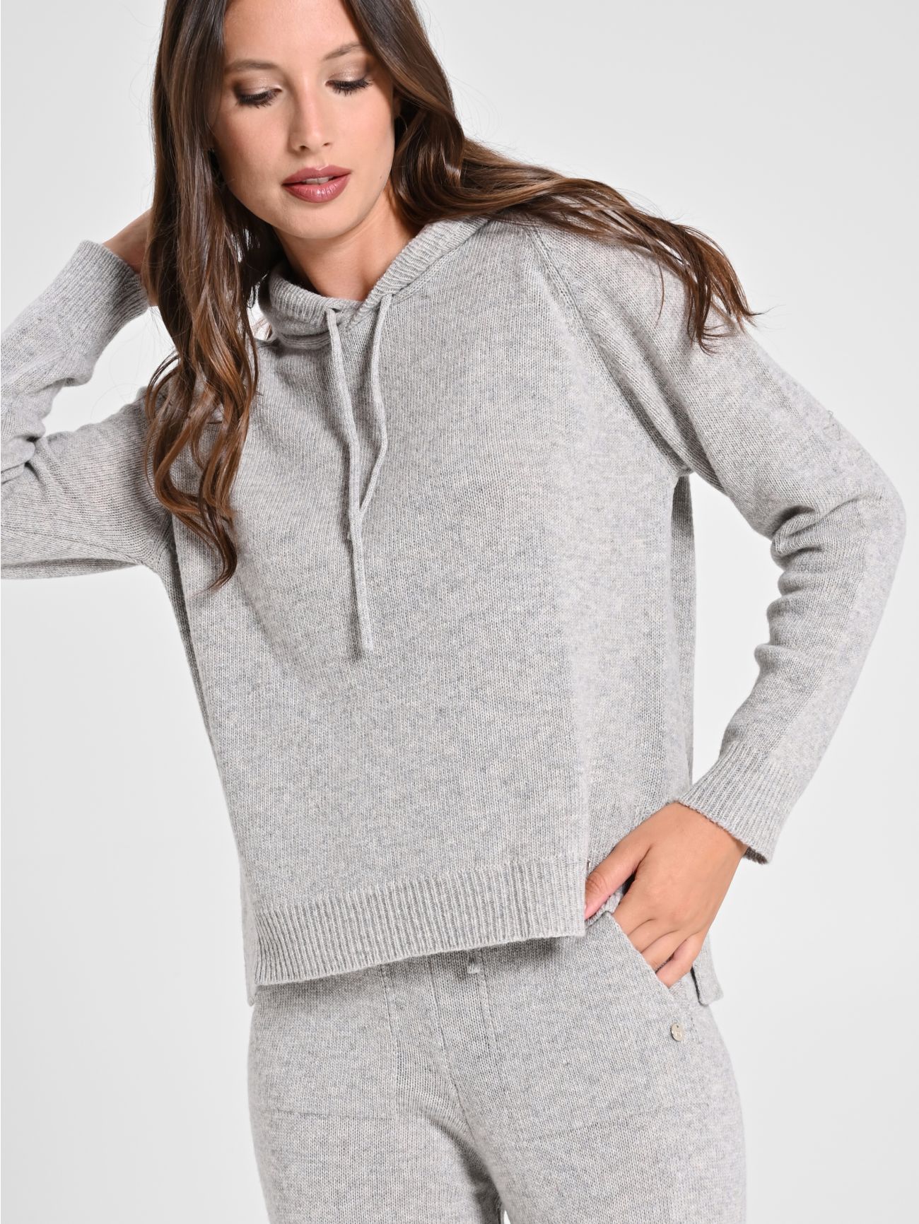 Maglia con Cappuccio Misto Cachemire Rinascimento