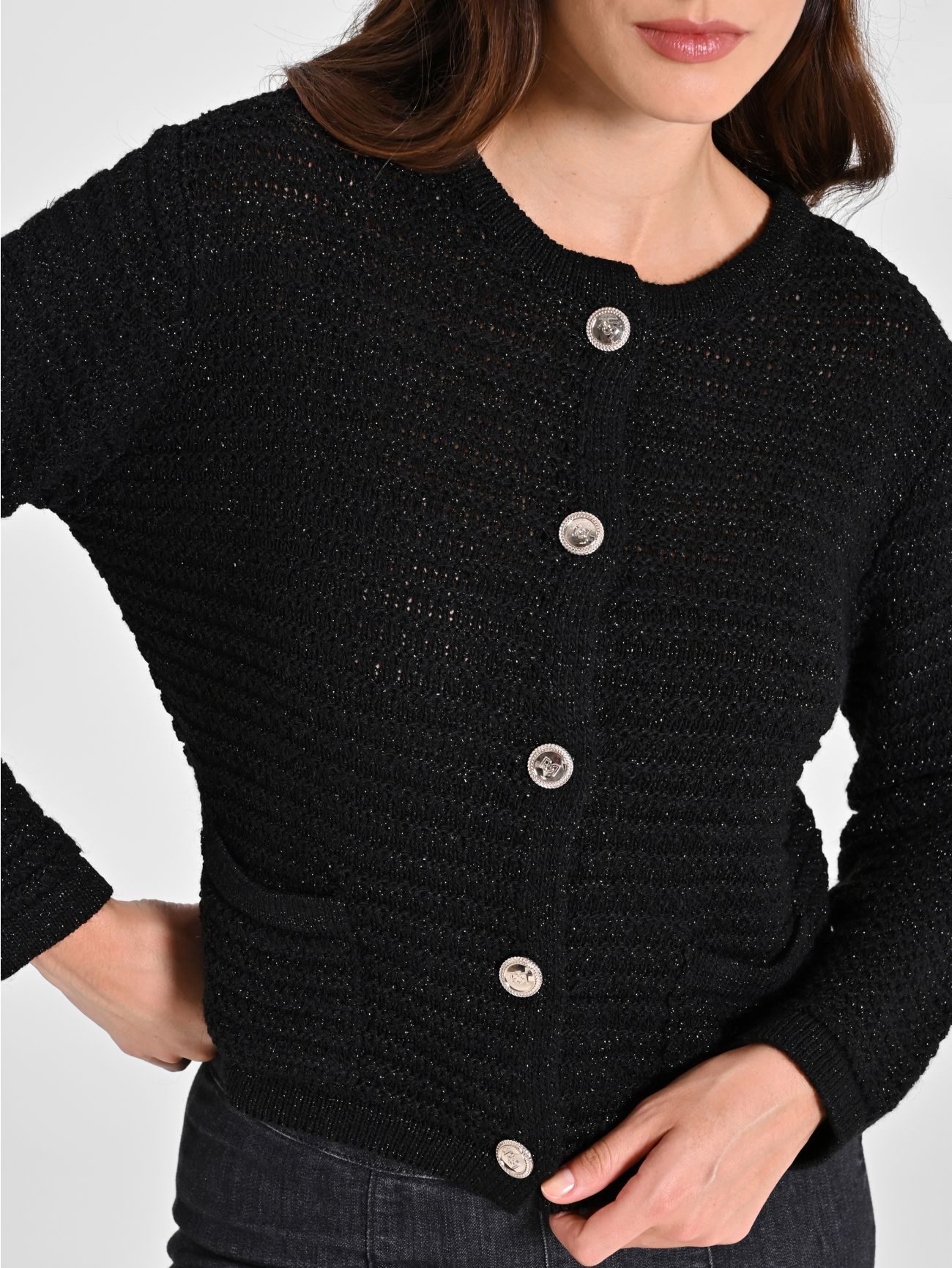 Silver lurex cardigan store