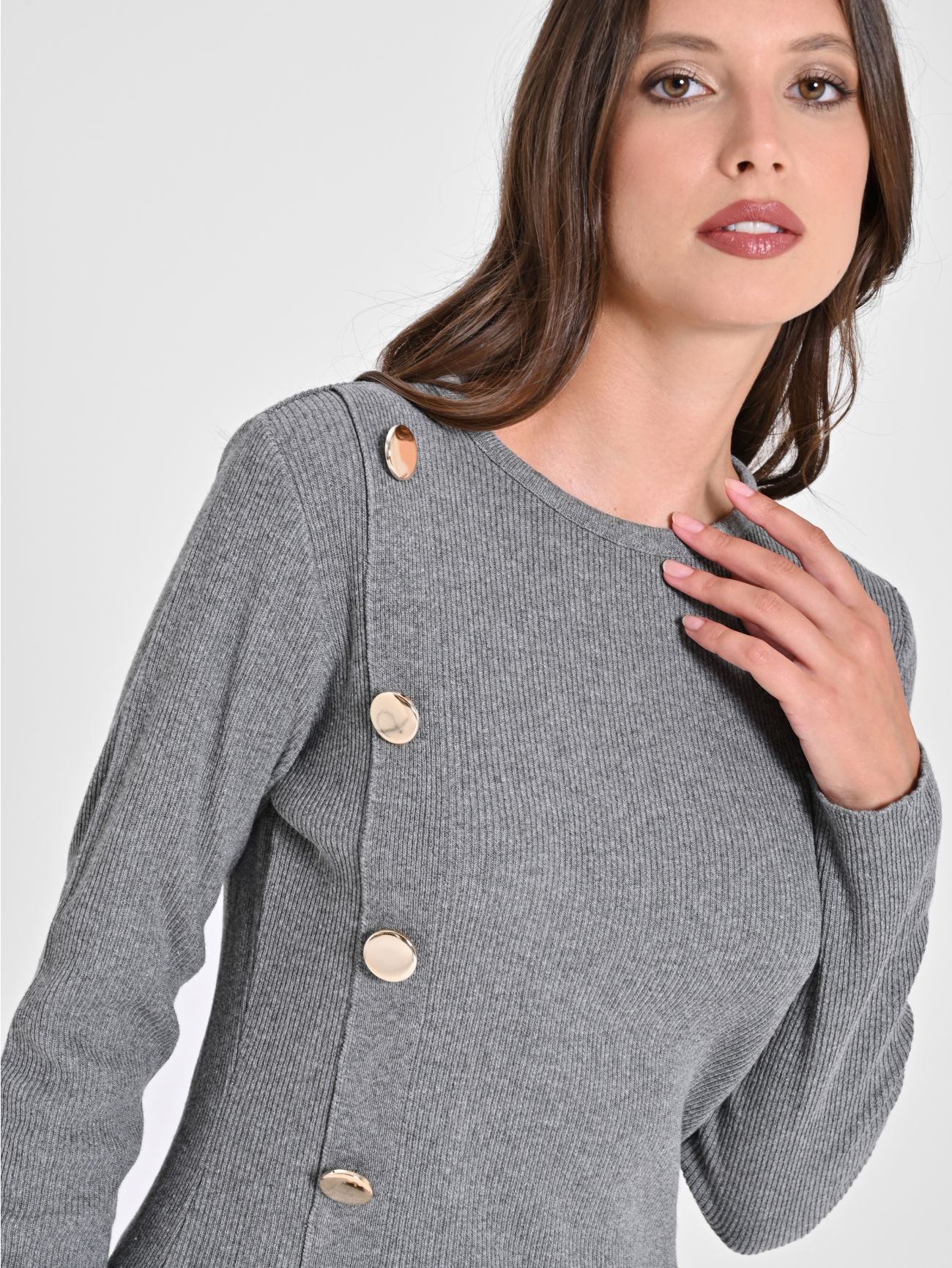 Pull gris Ecotec® à boutons in_i5