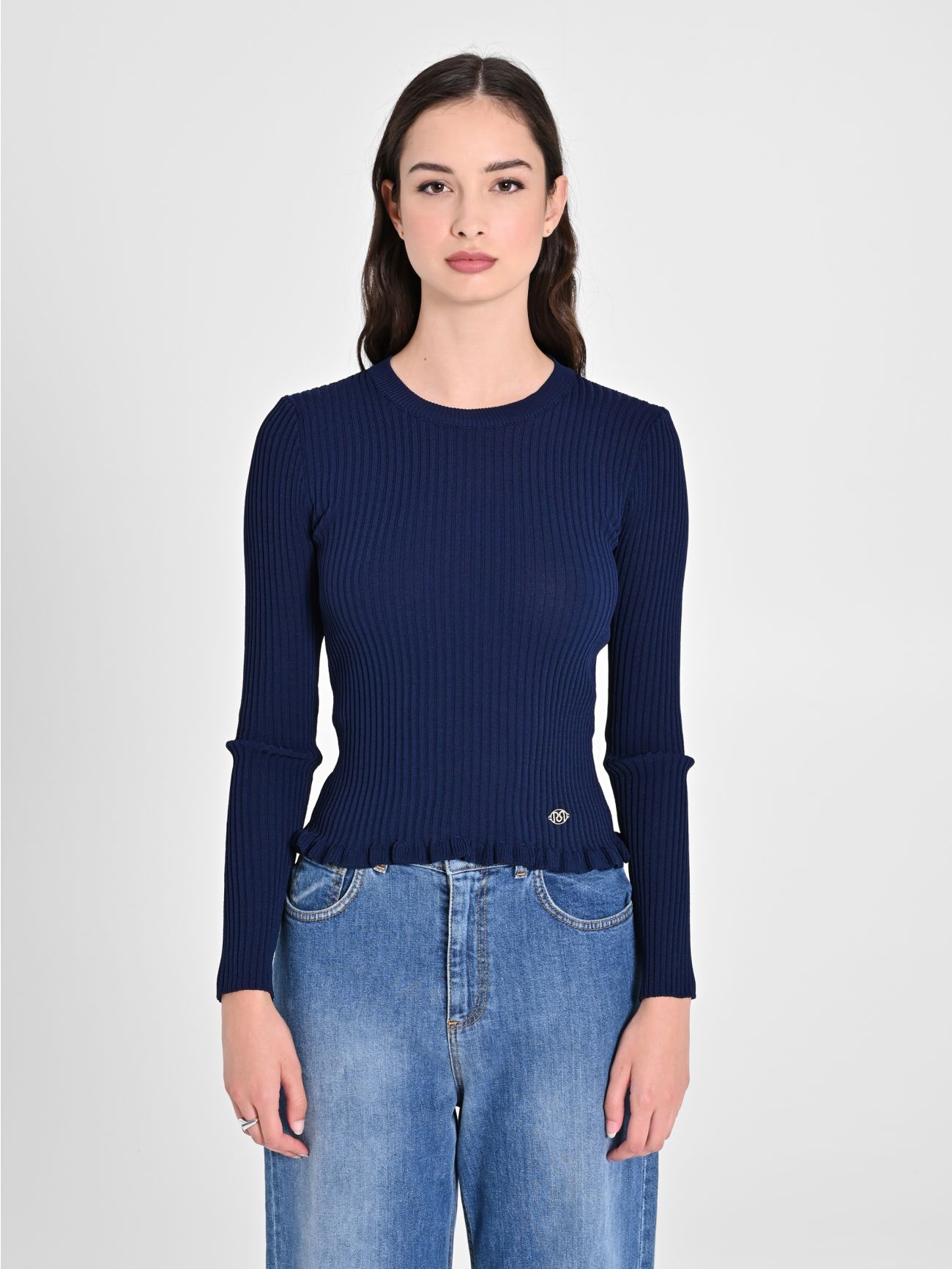 Blue Ribbed Jumper det_2