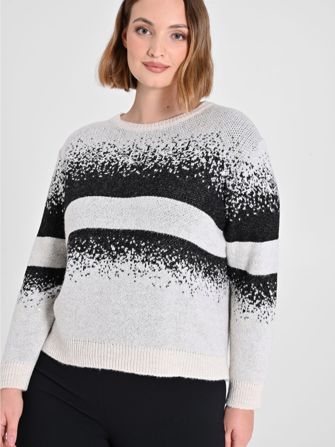 Maglione Curvy Black White Rinascimento
