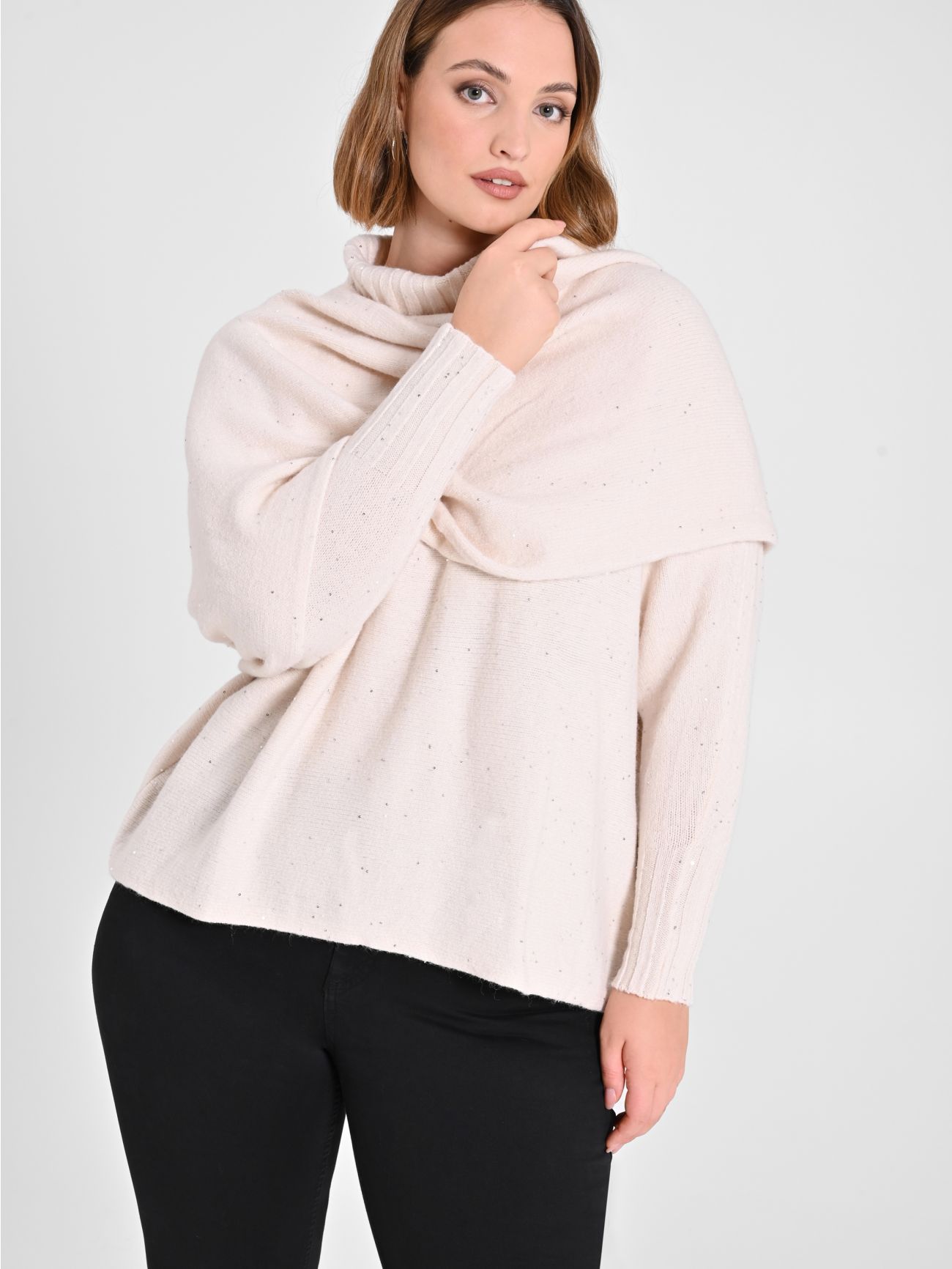 Collo in Maglia Curvy Scaldaspalle Beige Rinascimento