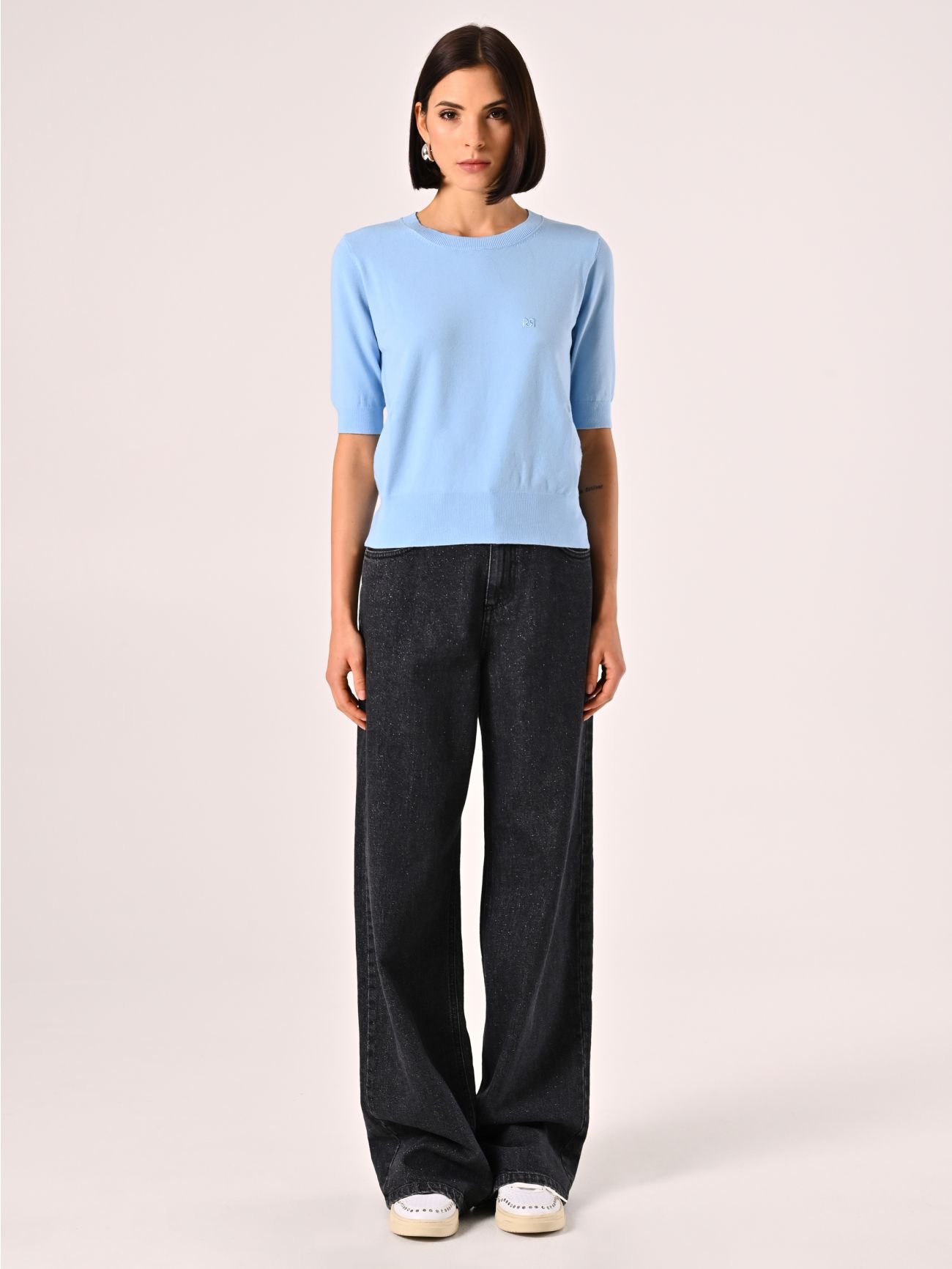 Sky Blue Short-Sleeved Jumper det_1