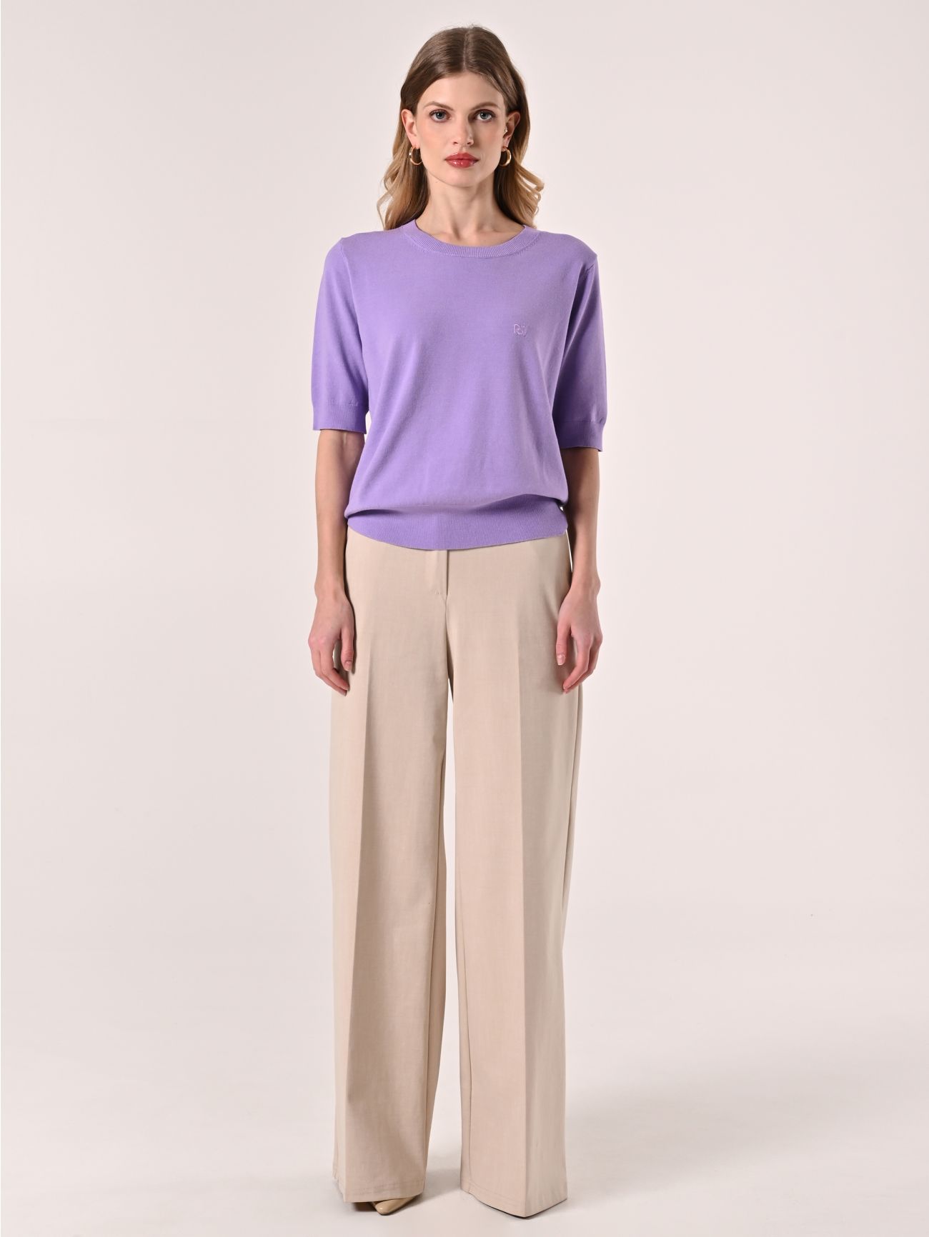 Lilac Short-Sleeved Boatneck Jumper det_1